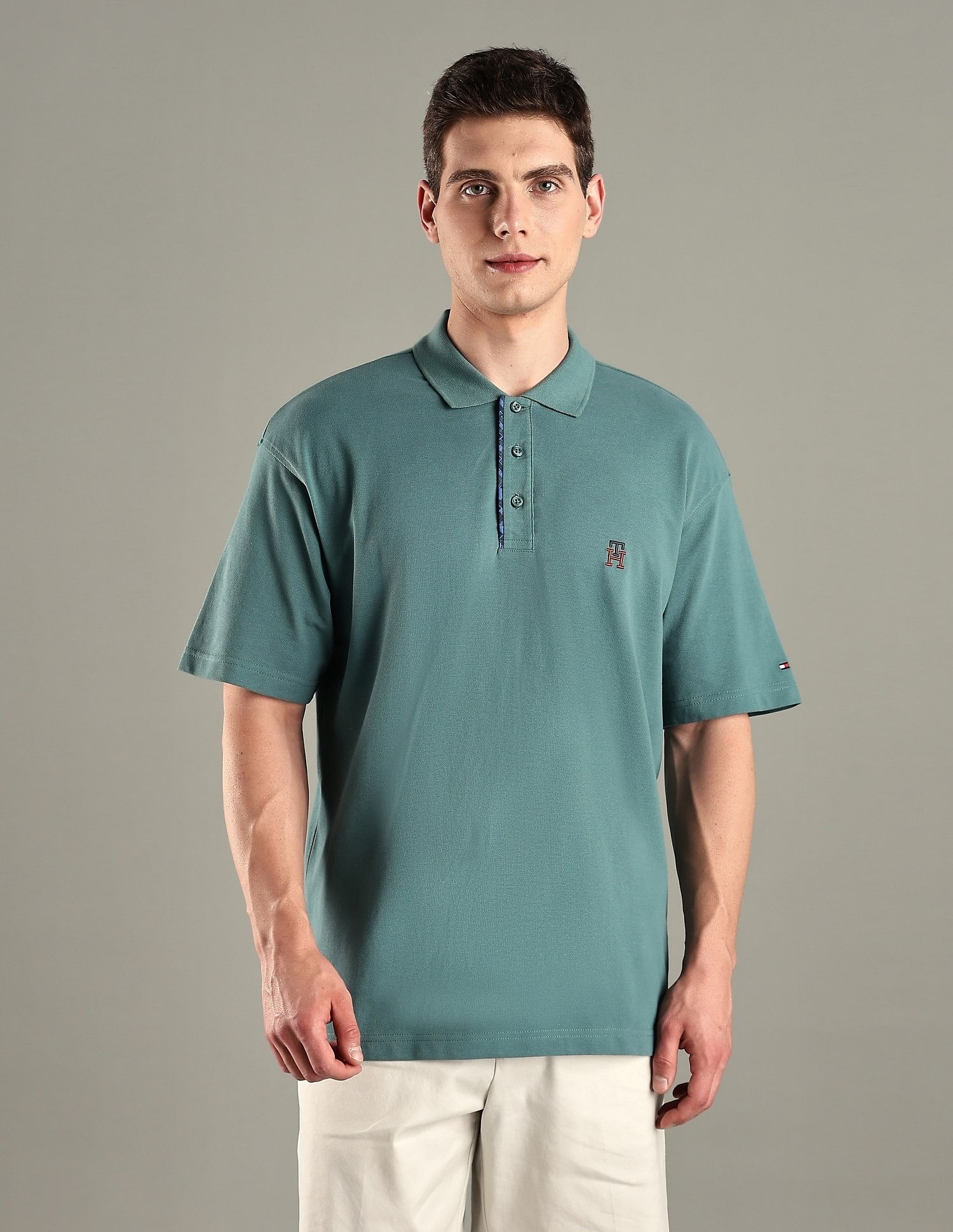 Tommy Hilfiger Solid Regular-Fit Cotton Polo T-Shirt
