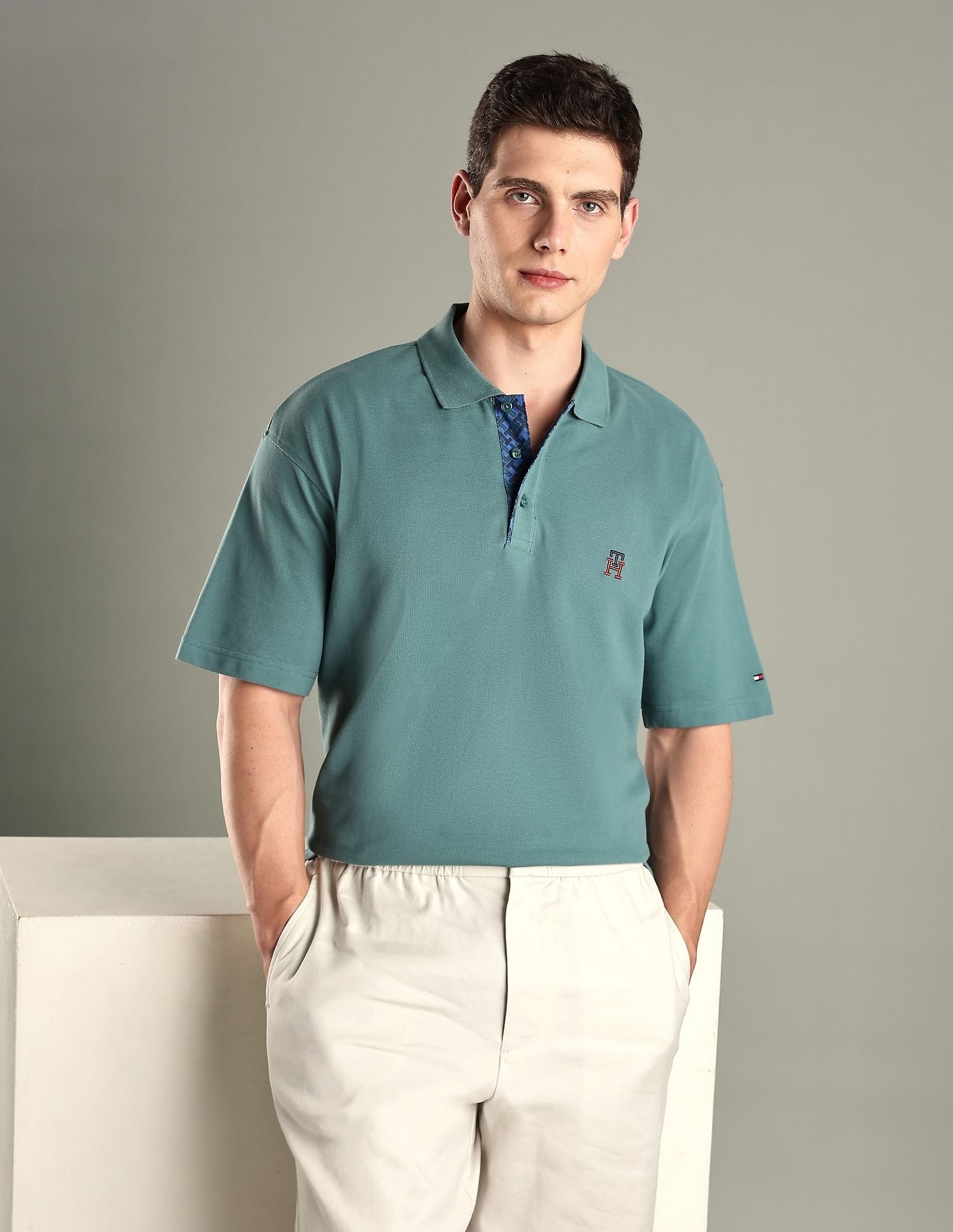 Tommy Hilfiger Solid Regular-Fit Cotton Polo T-Shirt