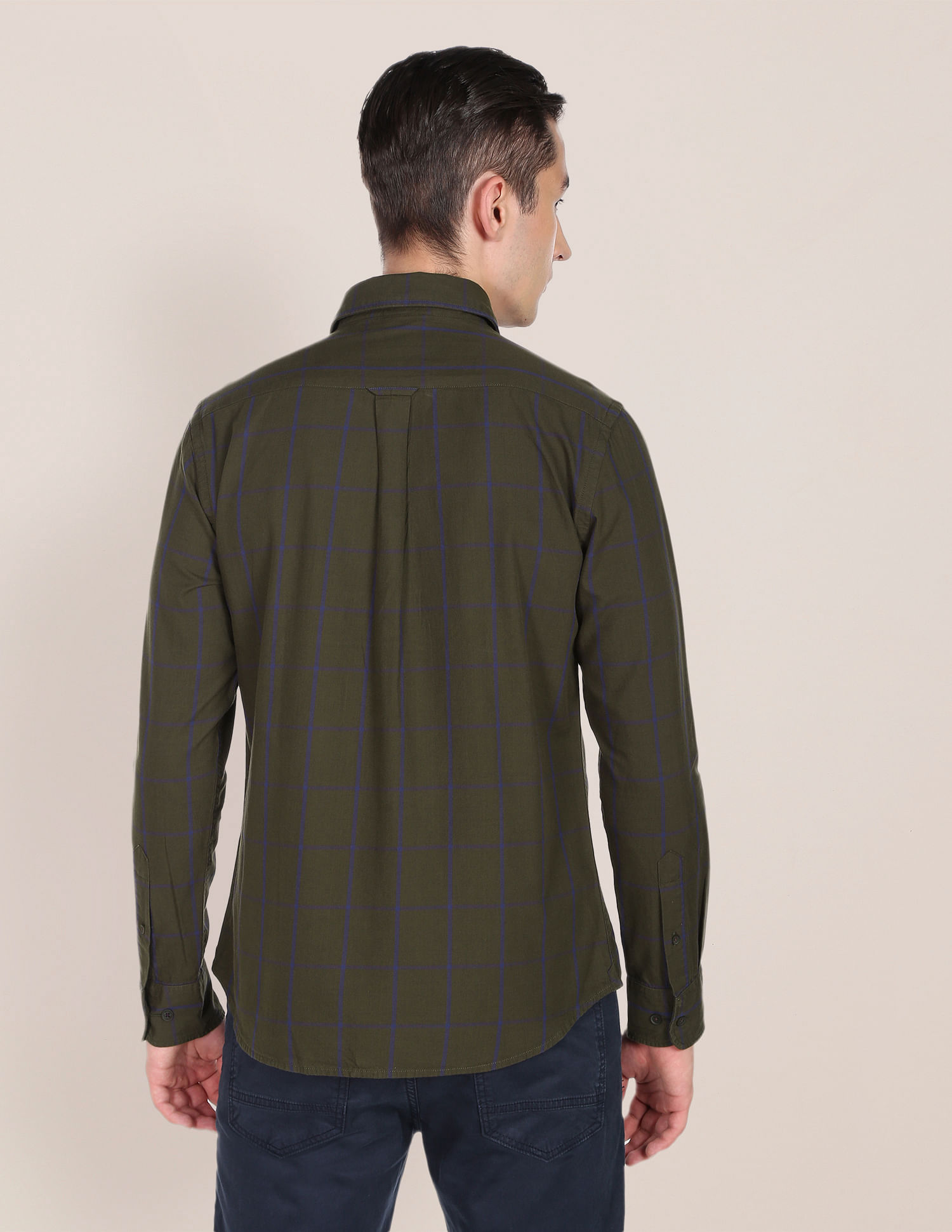 U.S. Polo Assn. Windowpane Check Premium Cotton Casual Shirt