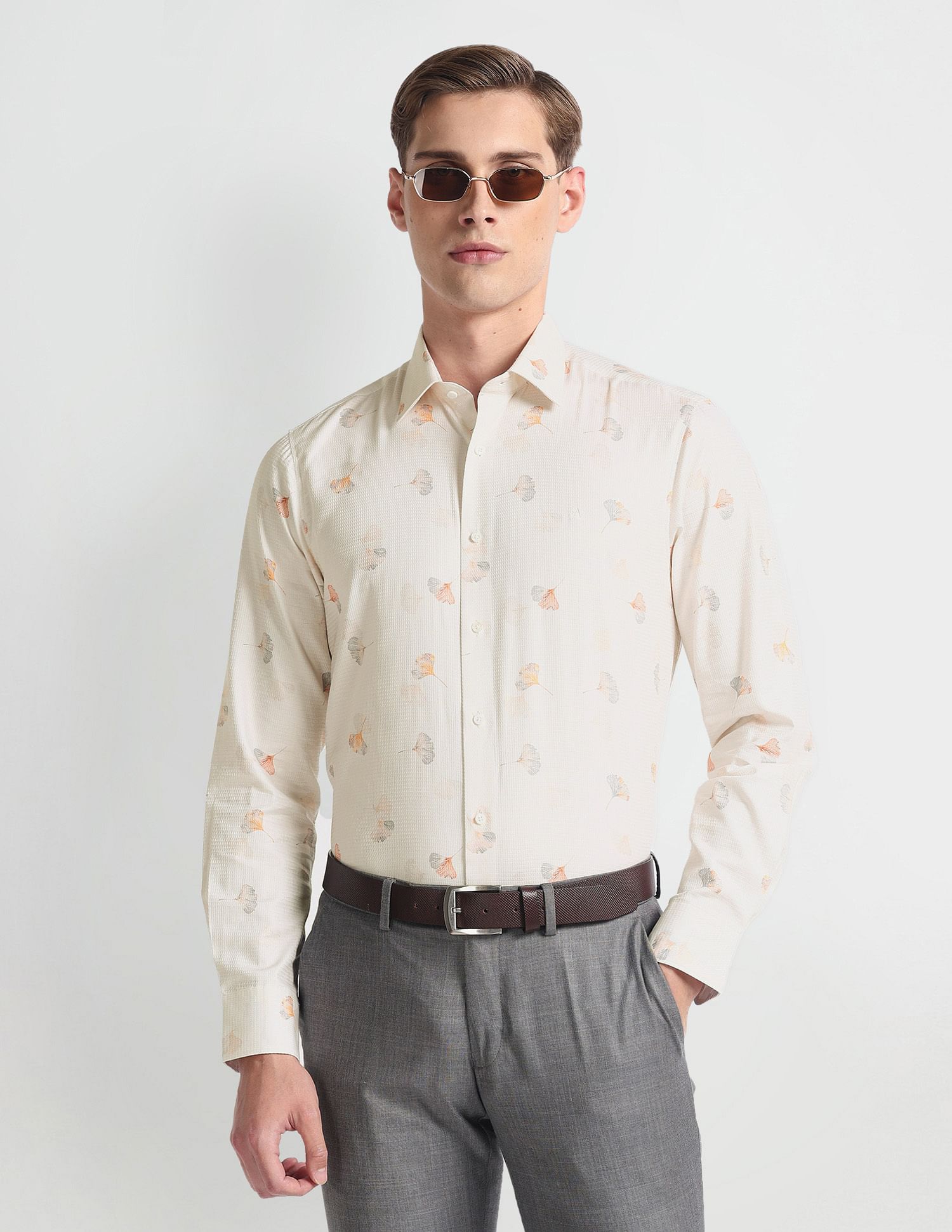 Arrow Floral Print Dobby 1851 Shirt