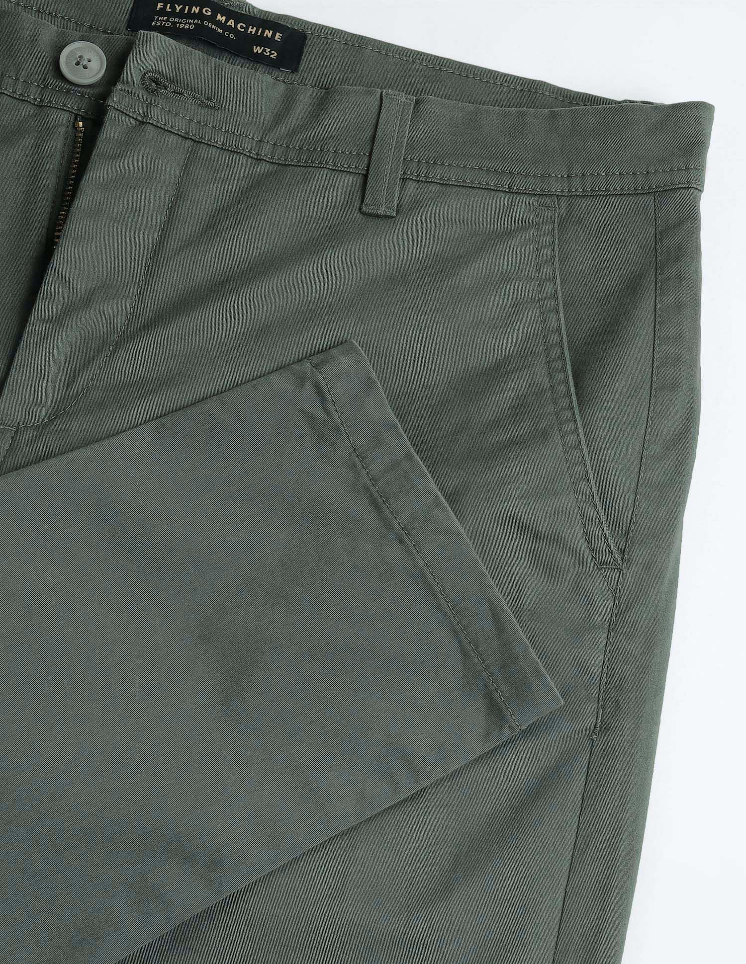 Flying Machine Slash Slim Tapered Fit Solid Chinos