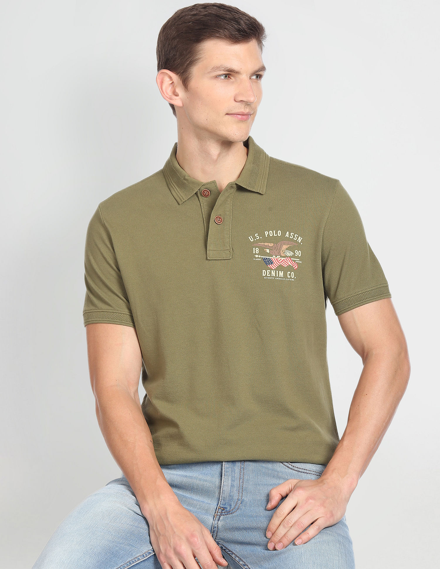 U.S. POLO ASSN. T-Shirts : Buy U.S. POLO ASSN. Mandarin Collar Luxury T- Shirt Online