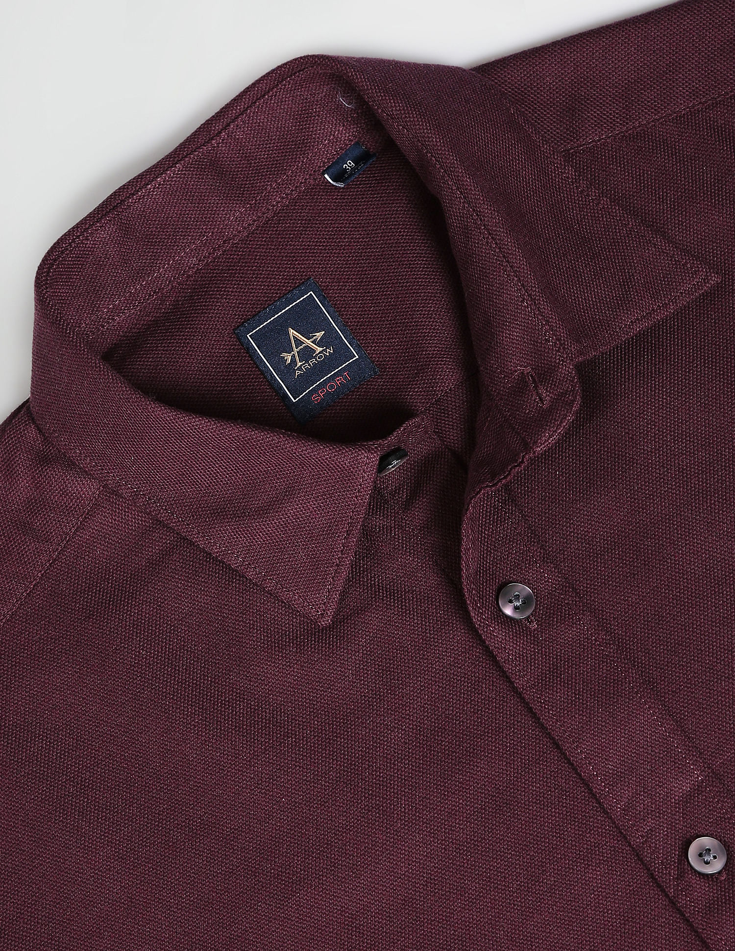 Arrow Sports Point Collar Solid Shirt