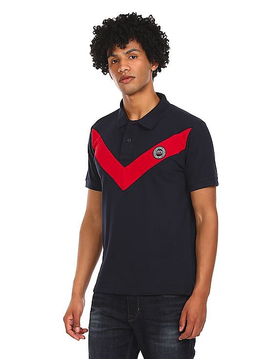U.S. Polo Assn. Cotton Colour Block Polo Shirt