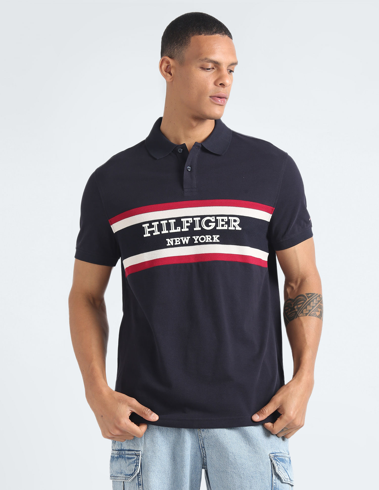 Tommy Hilfiger Monotype Embroidered Cotton Polo Shirt