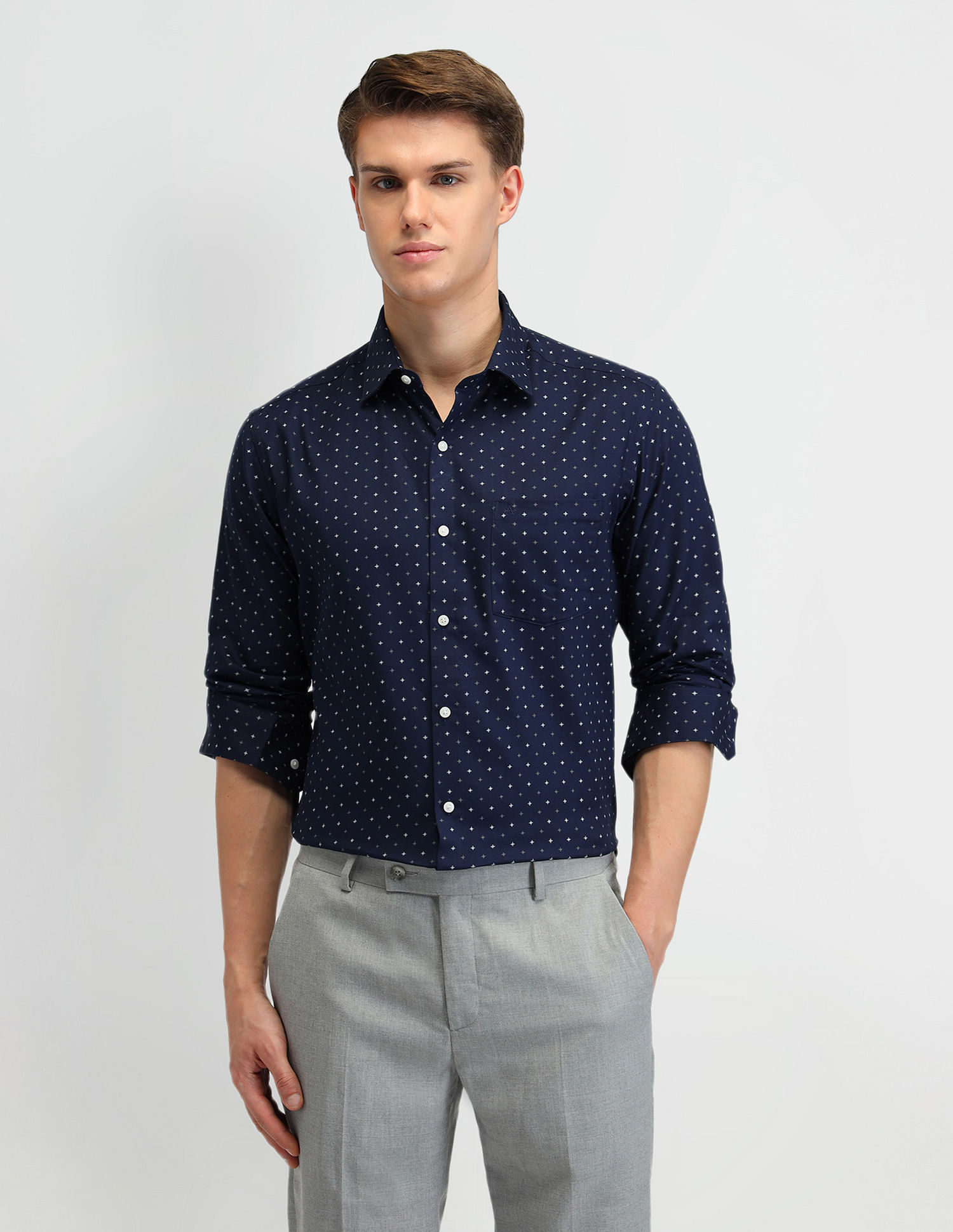 Arrow Geometric Print Manhattan Slim Shirt