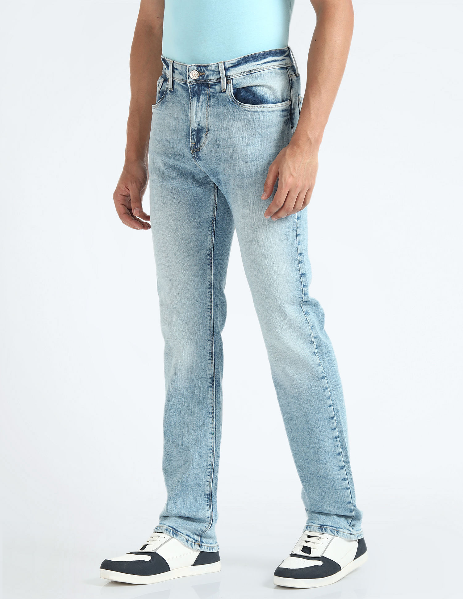 Flying Machine Relax Straight Fit Stone Wash Jeans
