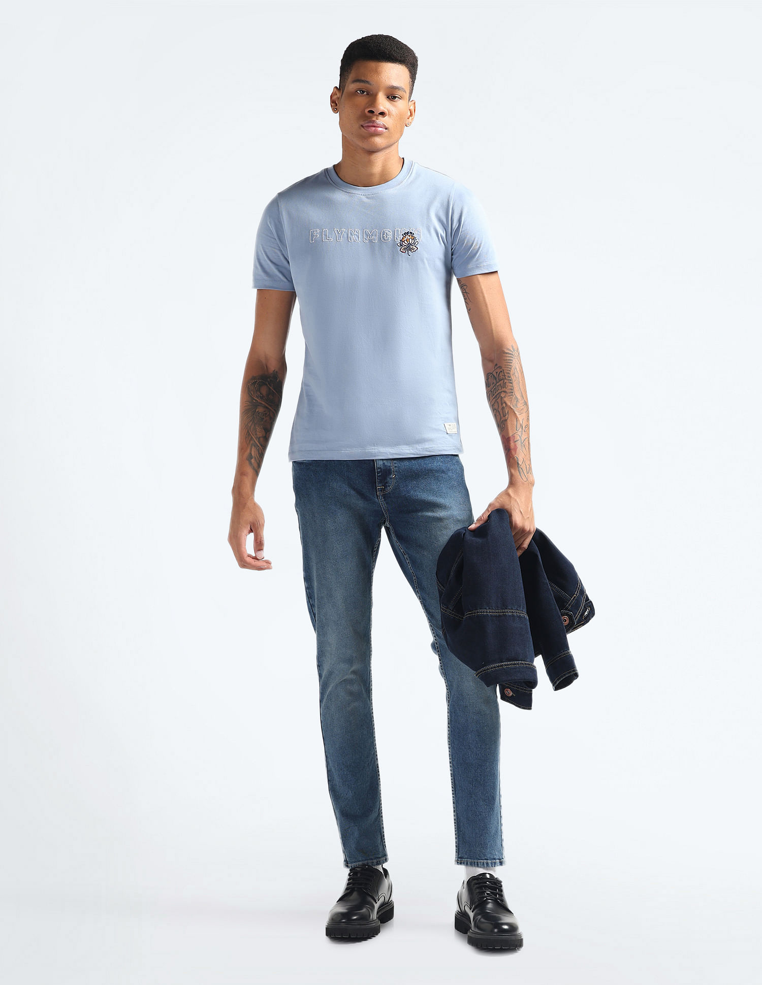 Flying Machine Slash Slim Tapered Stone Wash Jeans