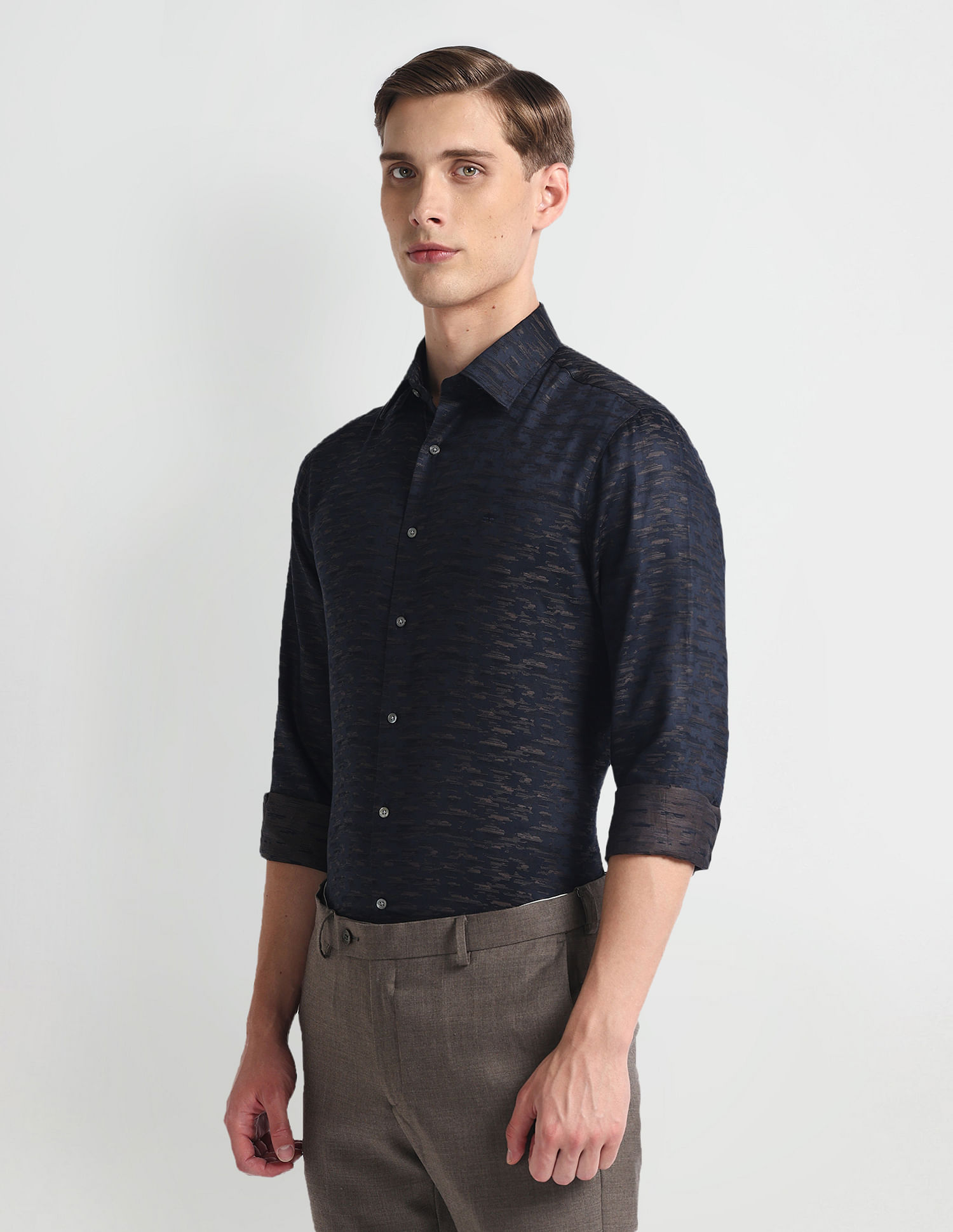 Arrow Abstract Patterned Sateen Shirt