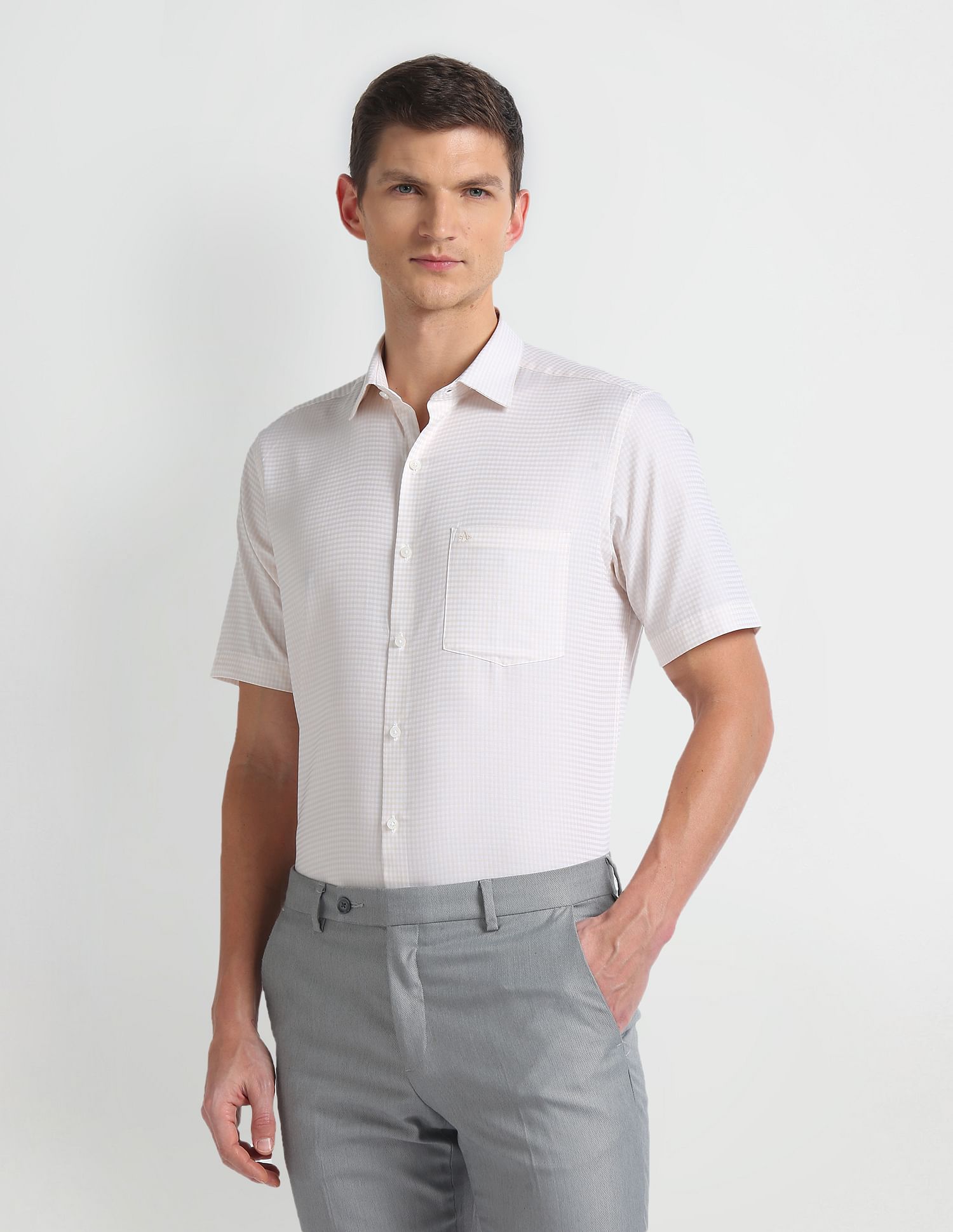 Arrow Micro Check Pure Cotton Shirt