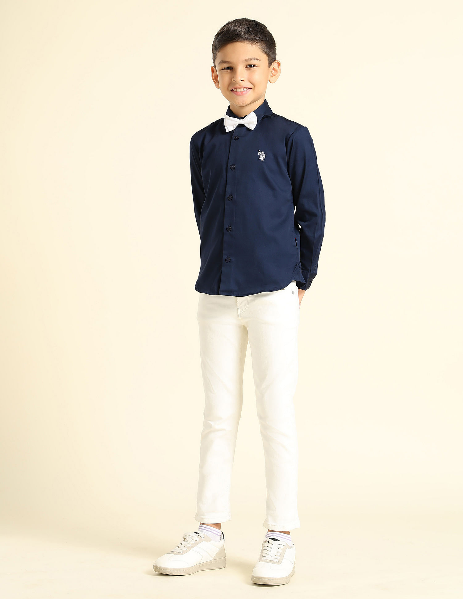 U.S. Polo Assn. Kids Boys Pure Cotton Satin Shirt