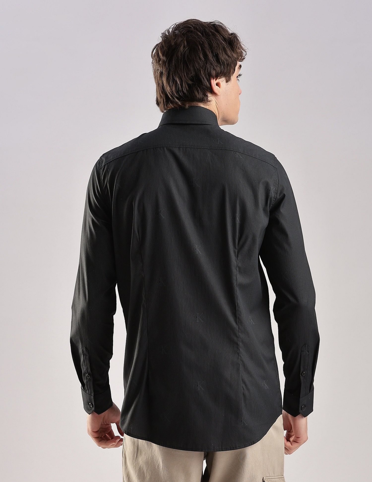 Calvin Klein Jeans Vertical Stripes Slim Fit Plain Woven Shirt