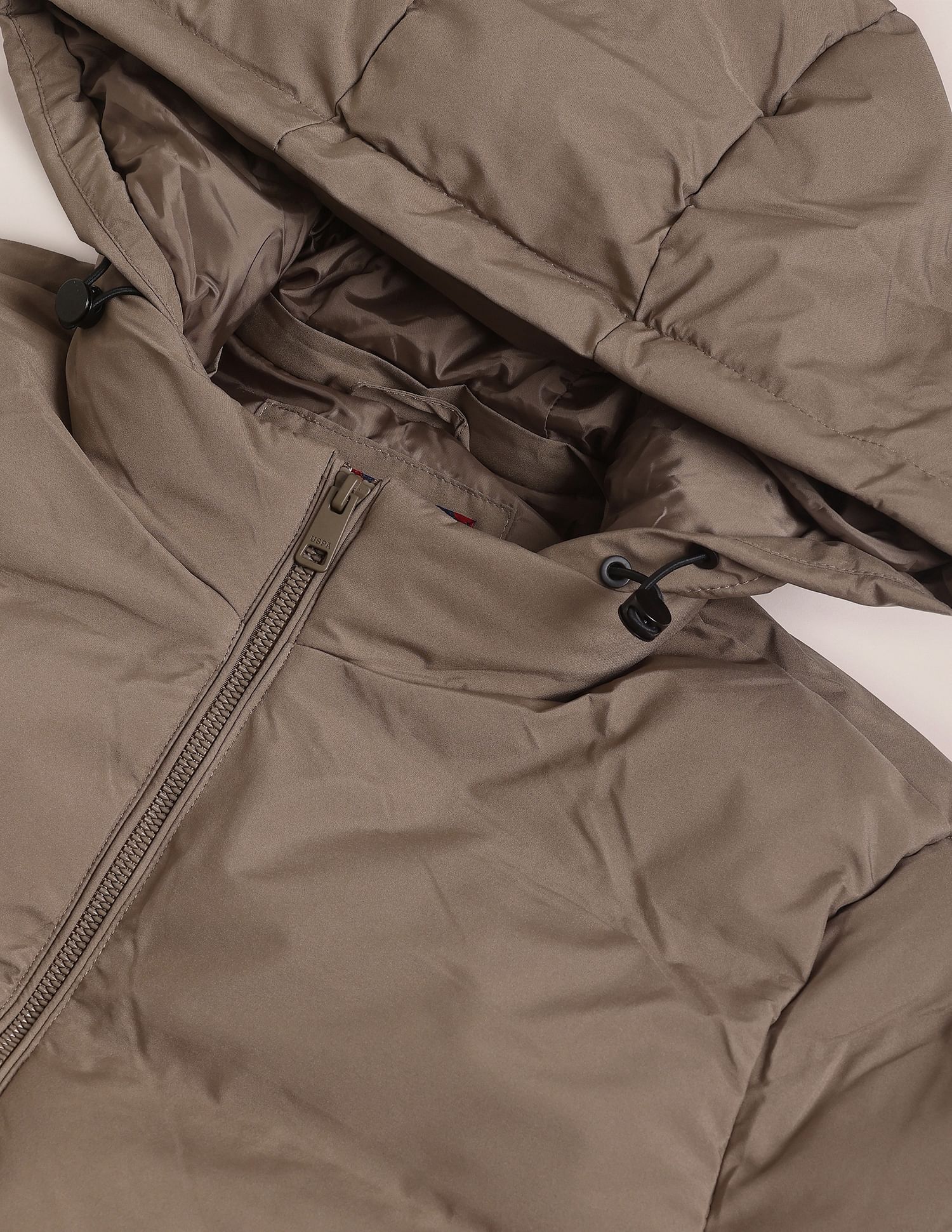 U.S. Polo Assn. Detachable Hood Panelled Polyester Jacket