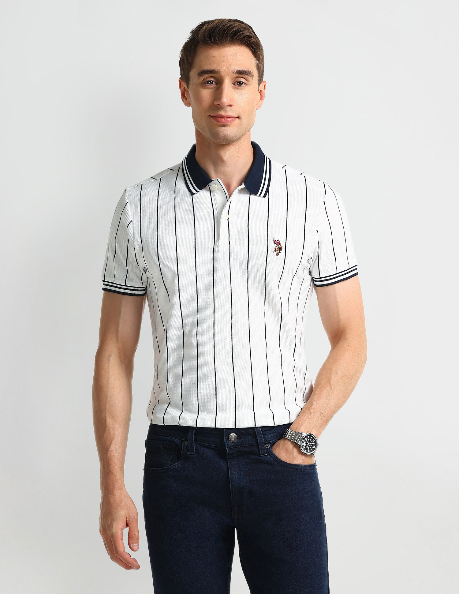 U.S. Polo Assn. Denim Co. Muscle Fit Striped T-Shirt