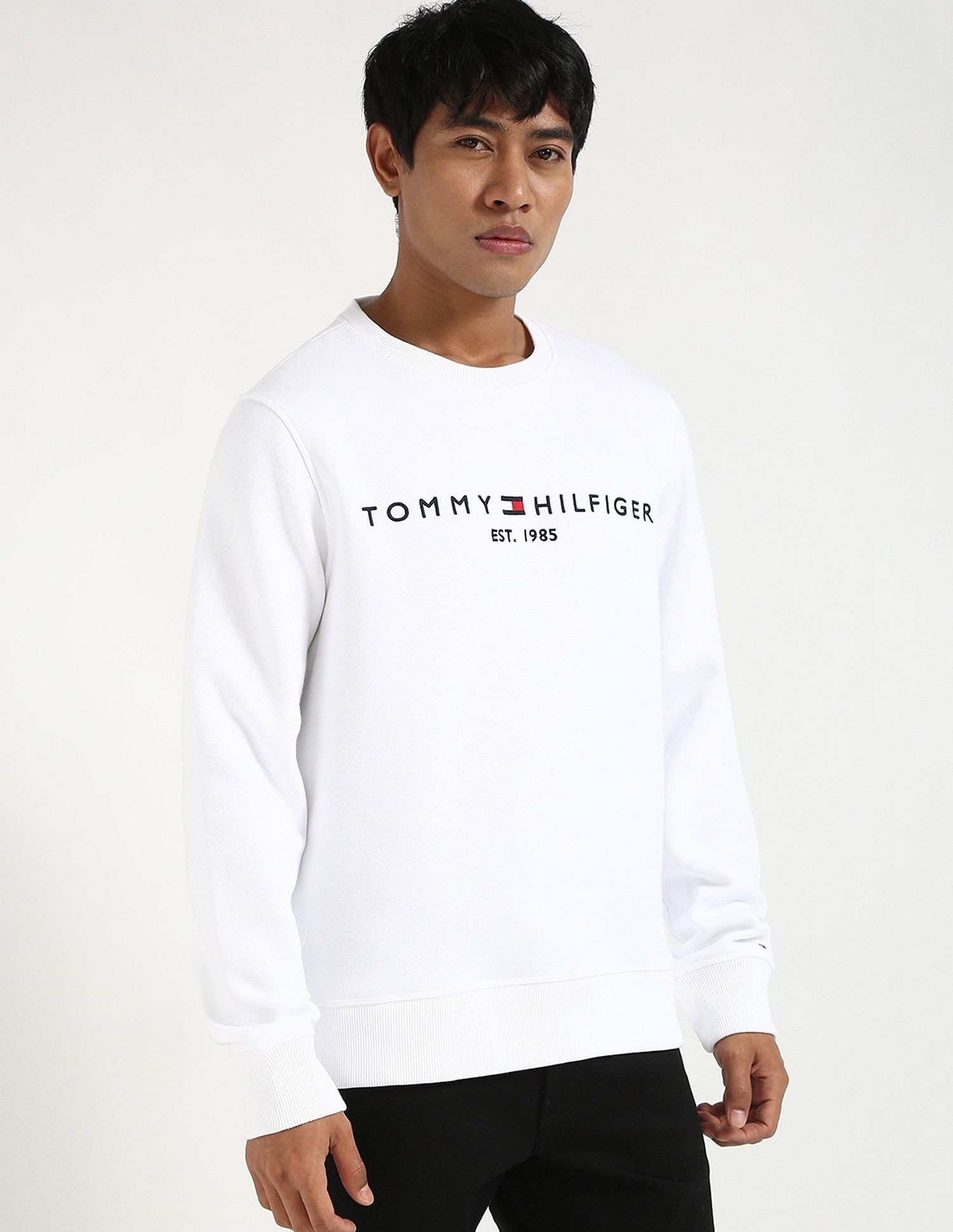 Tommy Hilfiger Embroidered Logo Regular-Fit Cotton Sweatshirt