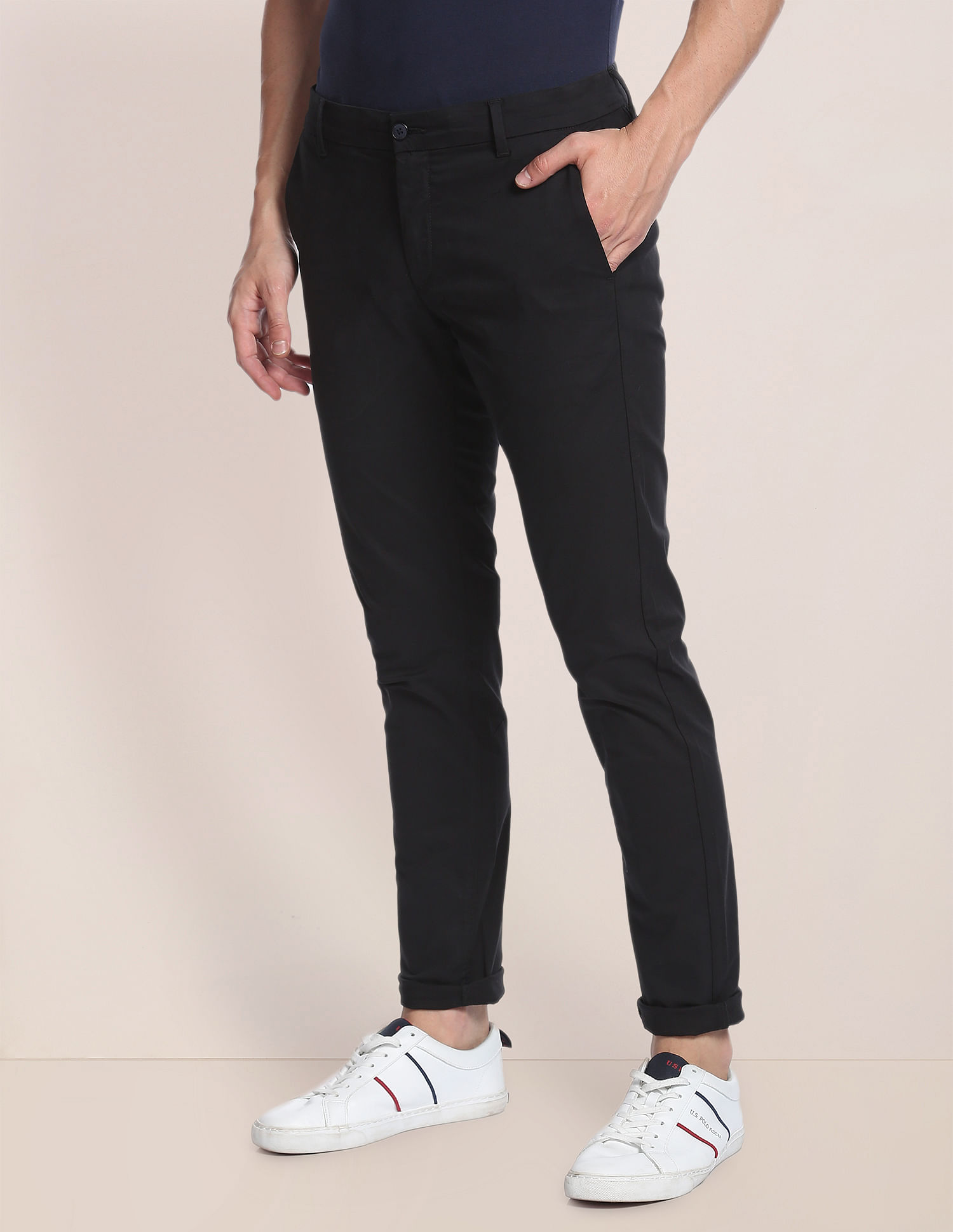 U.S. Polo Assn. Twill Textured Casual Trousers