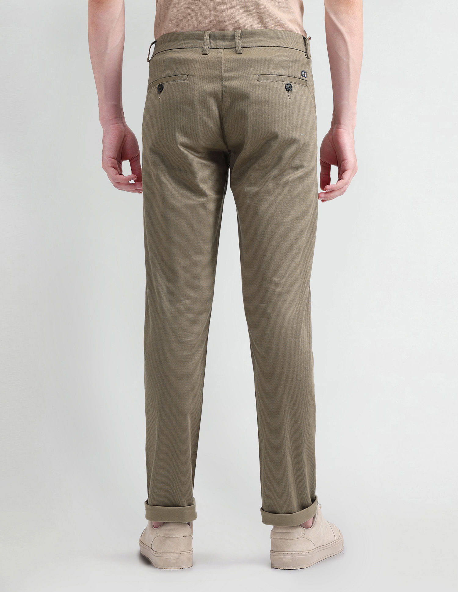 Arrow Sport Slim Fit Solid Trousers