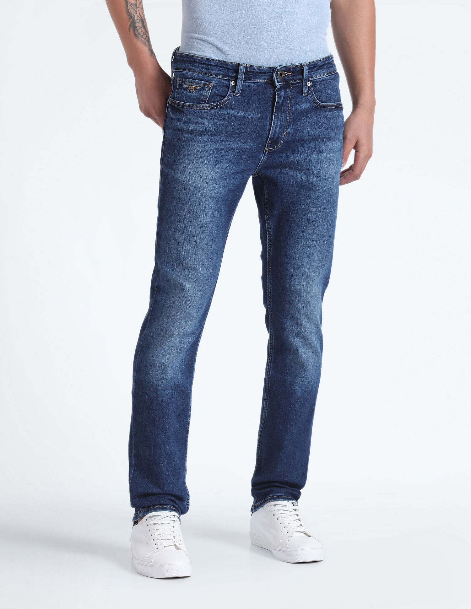 Flying Machine Freddie Slim Straight Stone Wash Jeans