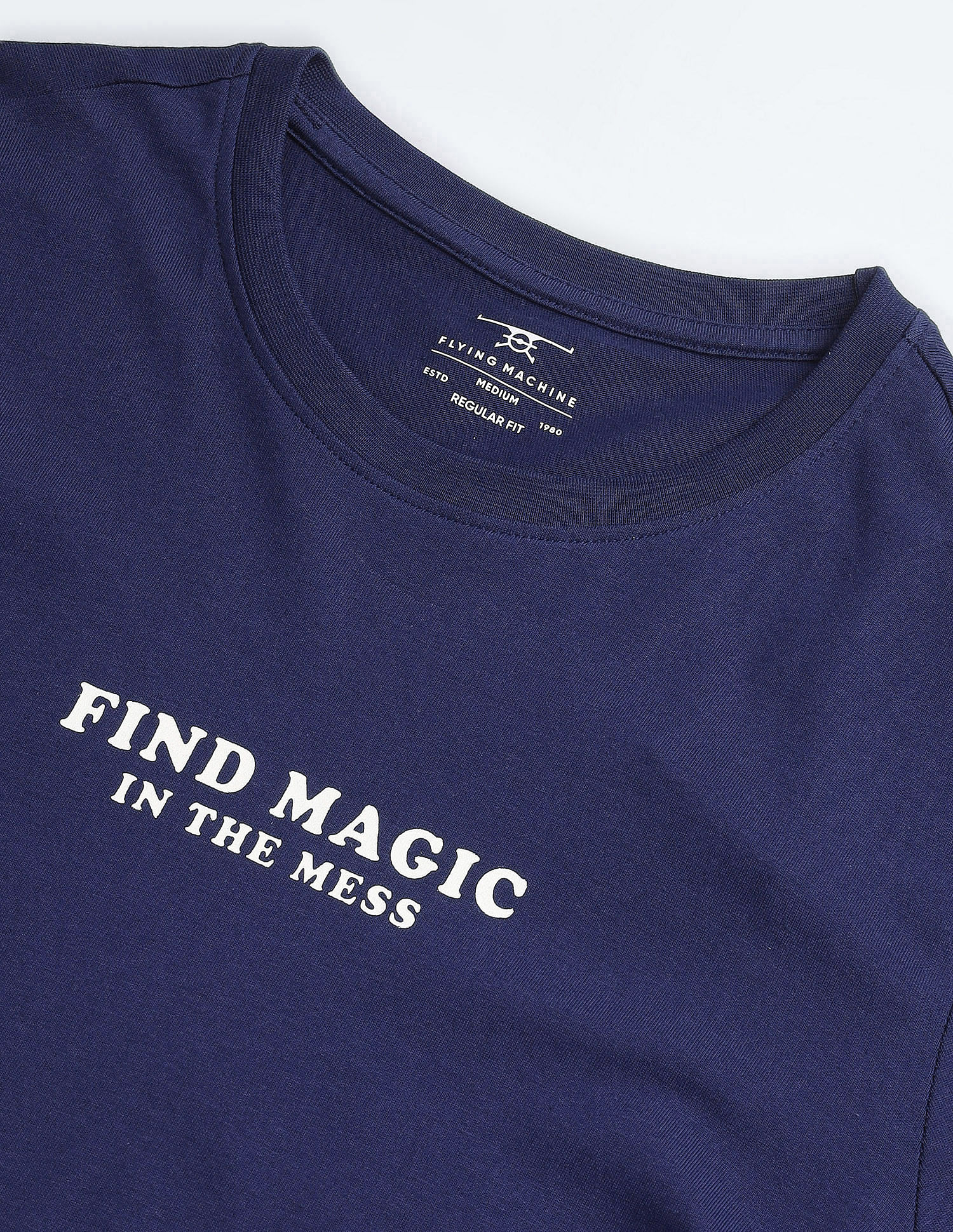 Flying Machine Rear Graphic Cotton T-Shirt