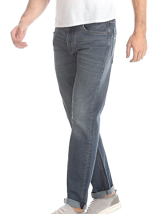 Flying Machine Django Slim Straight Fit Washed Jeans