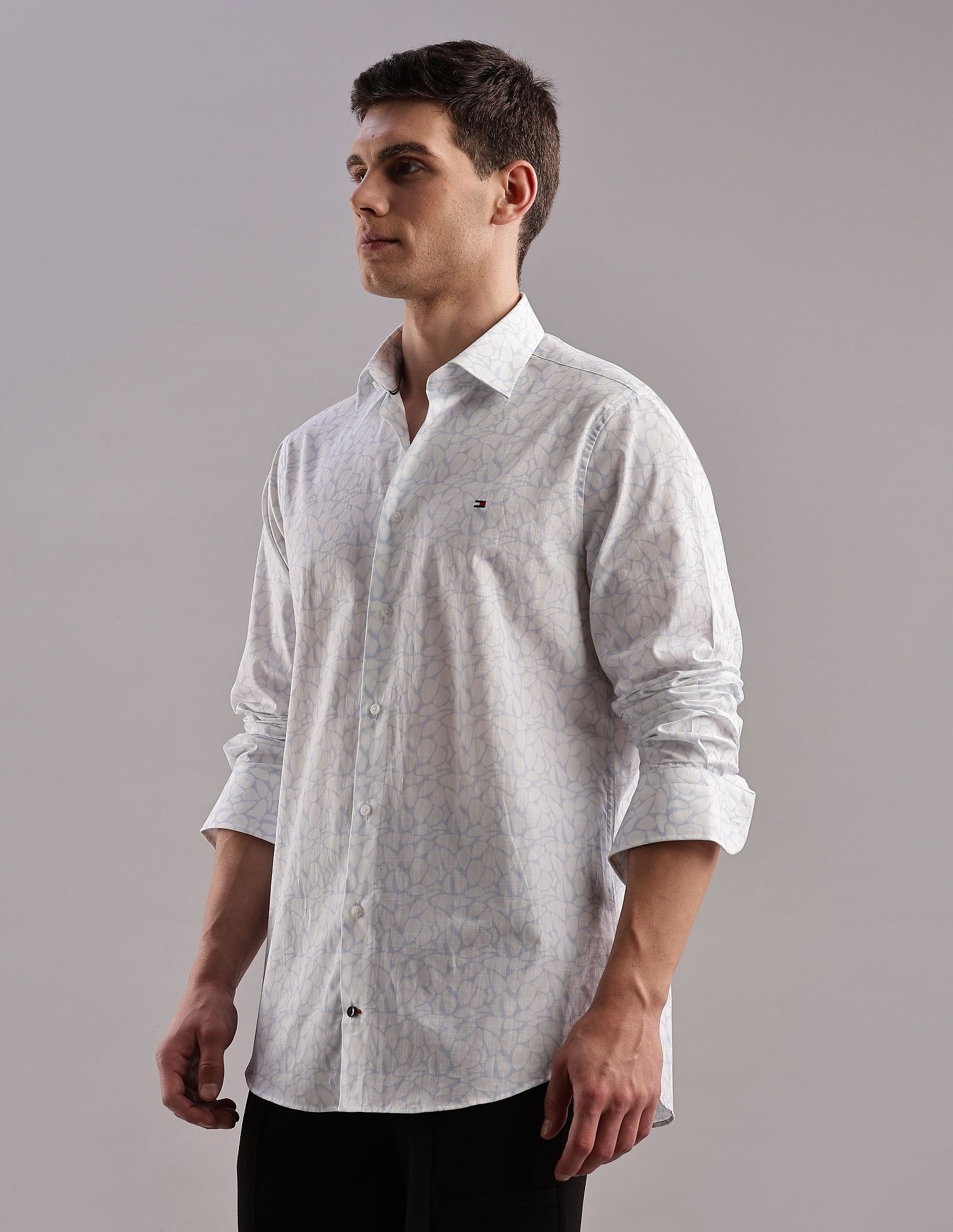 Tommy Hilfiger Printed Regular-Fit Cotton Shirt