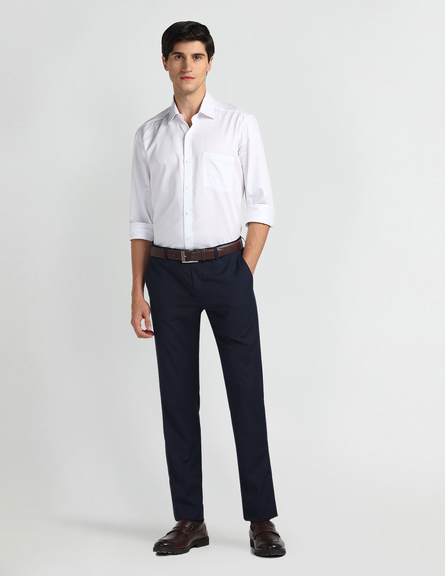 Arrow Patterned Slim Fit Trousers
