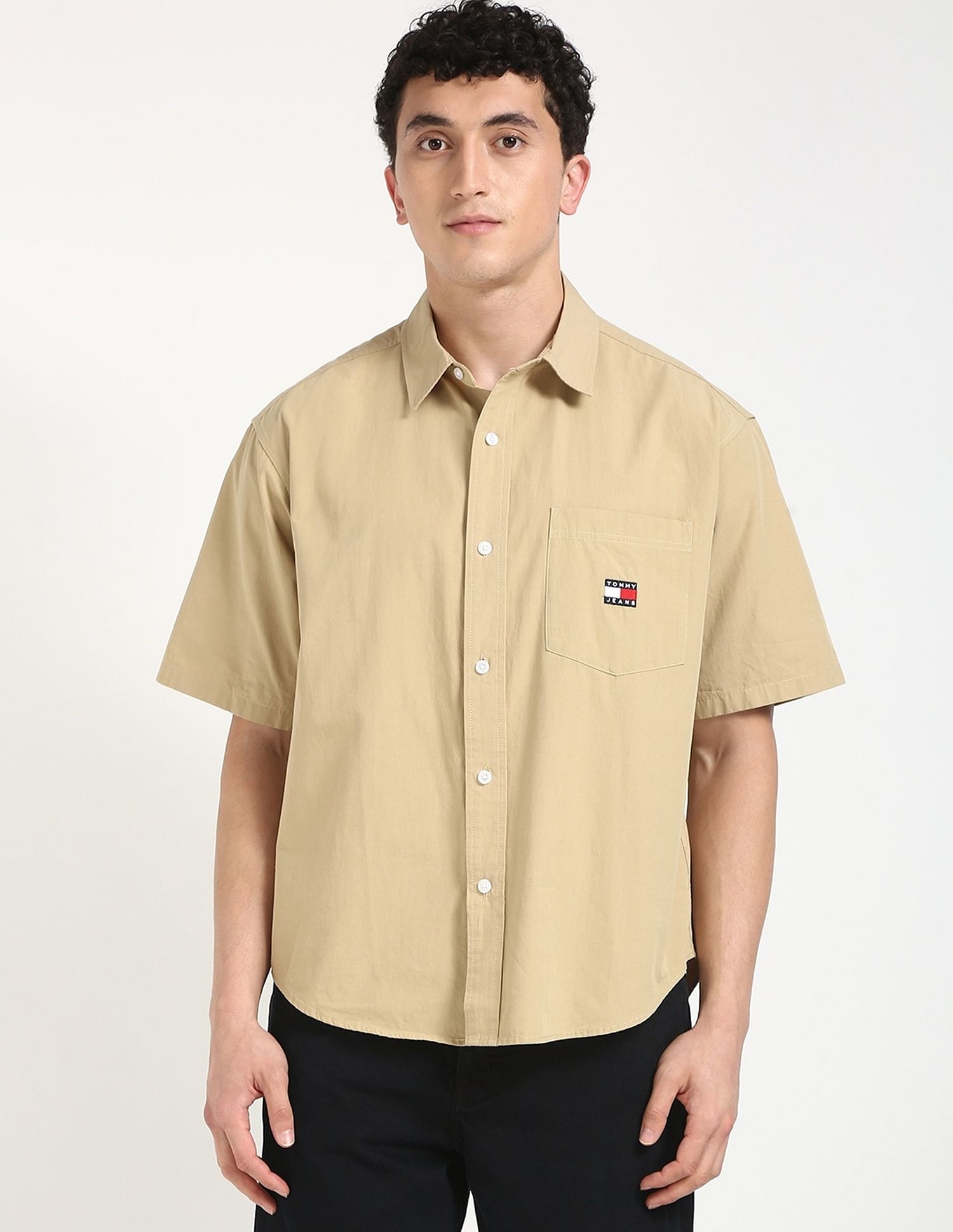 Tommy Hilfiger Solid Oversize-Fit Cotton Shirt