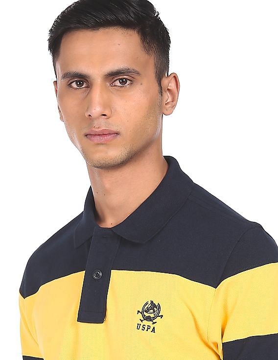 U.S. Polo Assn. Cotton Colour Block Polo Shirt