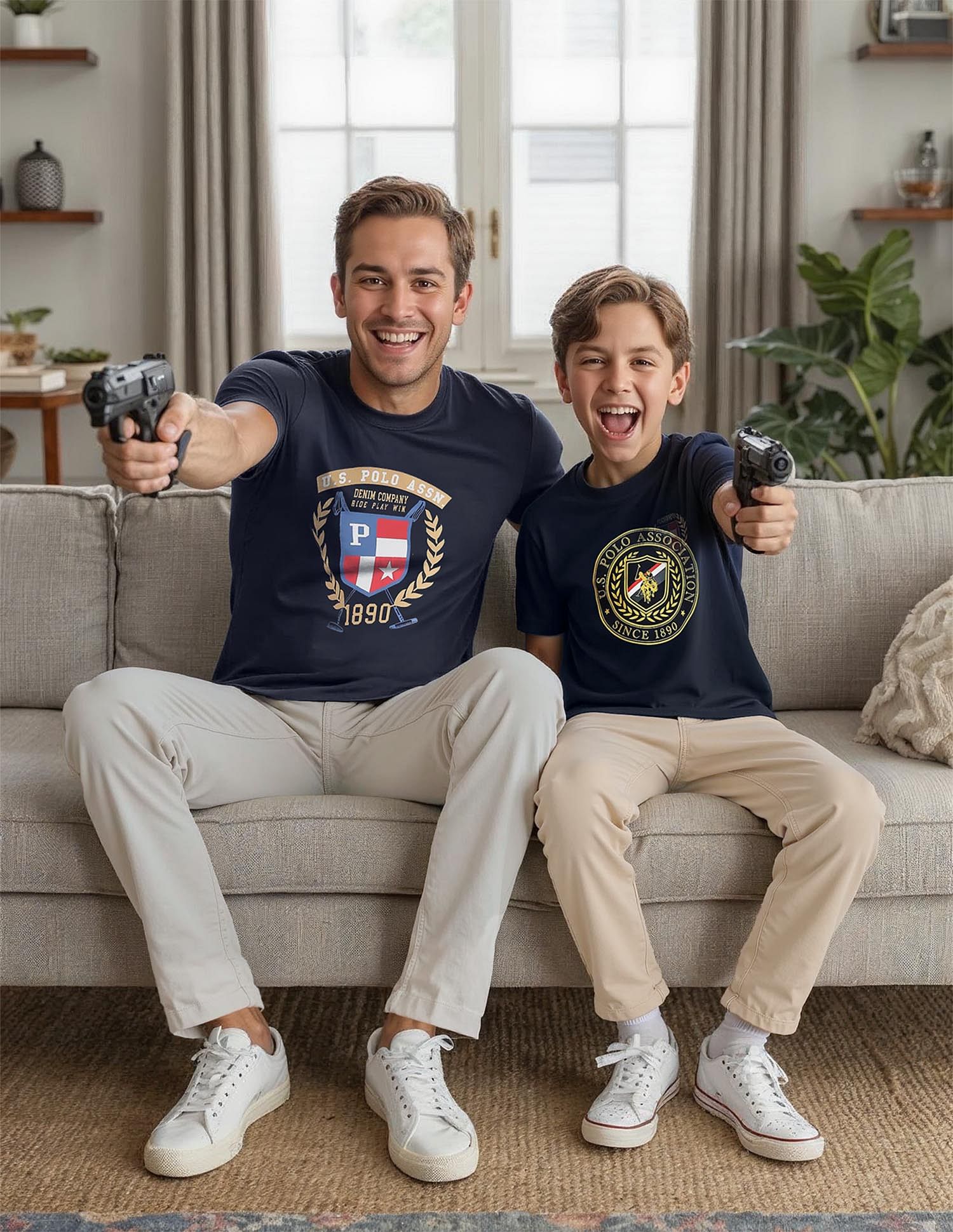 U.S. Polo Assn. Kids Boys Brand Print Cotton T-Shirt