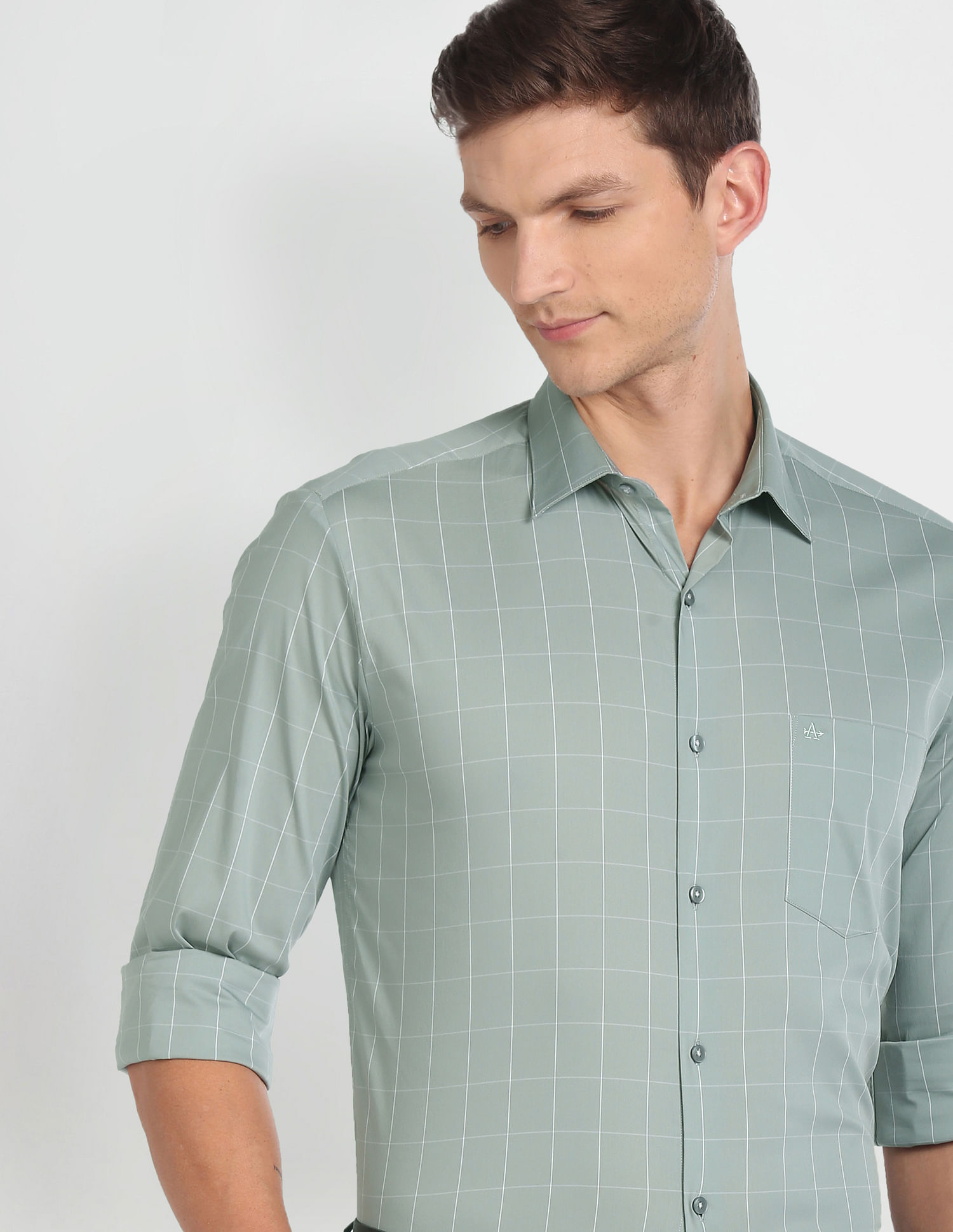 Arrow Windowpane Check Slim Shirt