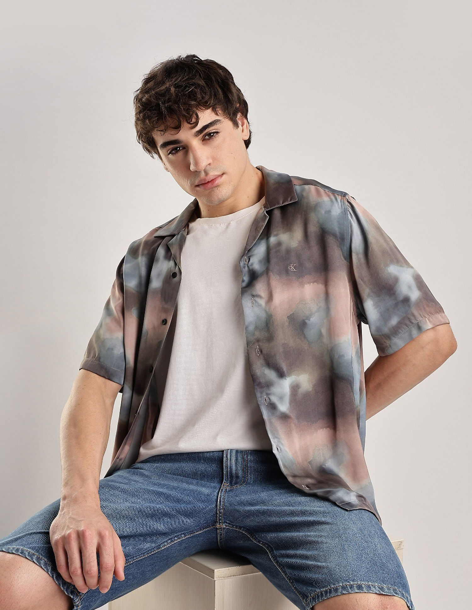 Calvin Klein Jeans Abstract Regular Fit Poplin Woven Shirt