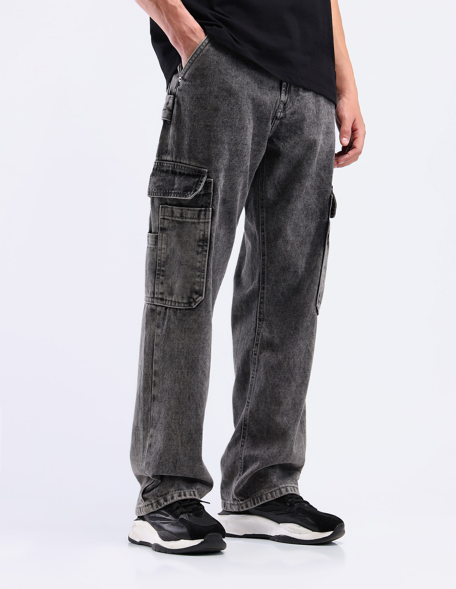Flying Machine Cobain 90'S Loose Fit Washed Jeans