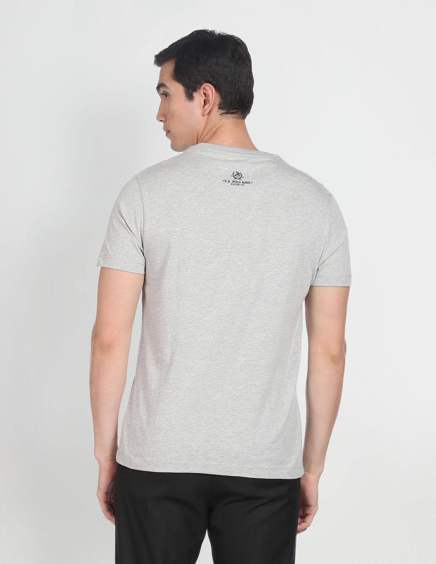U.S. Polo Assn. Denim Co. Crew Neck Brand Print Heathered T-Shirt