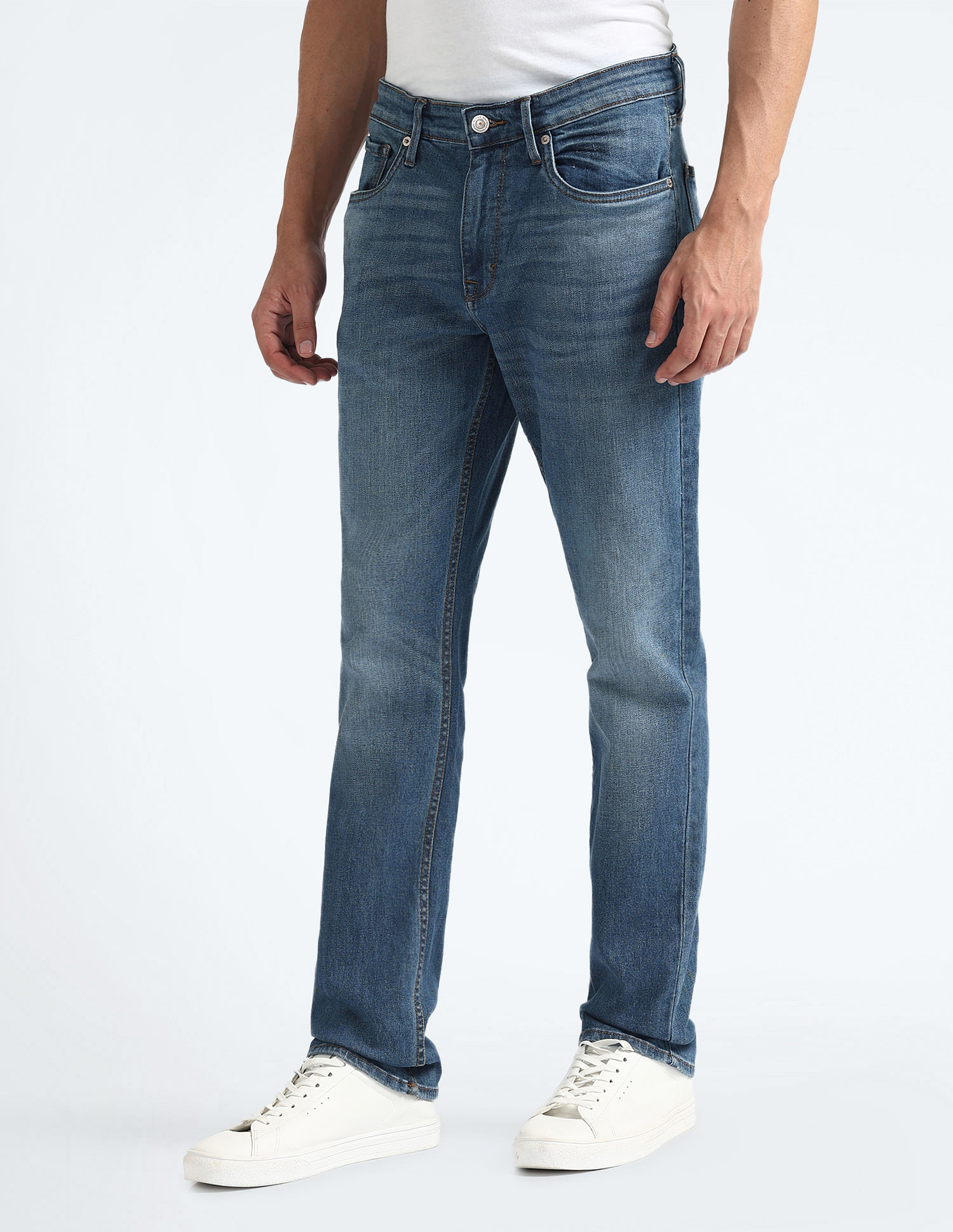 Flying Machine Freddie Slim Straight Mid Rise Jeans