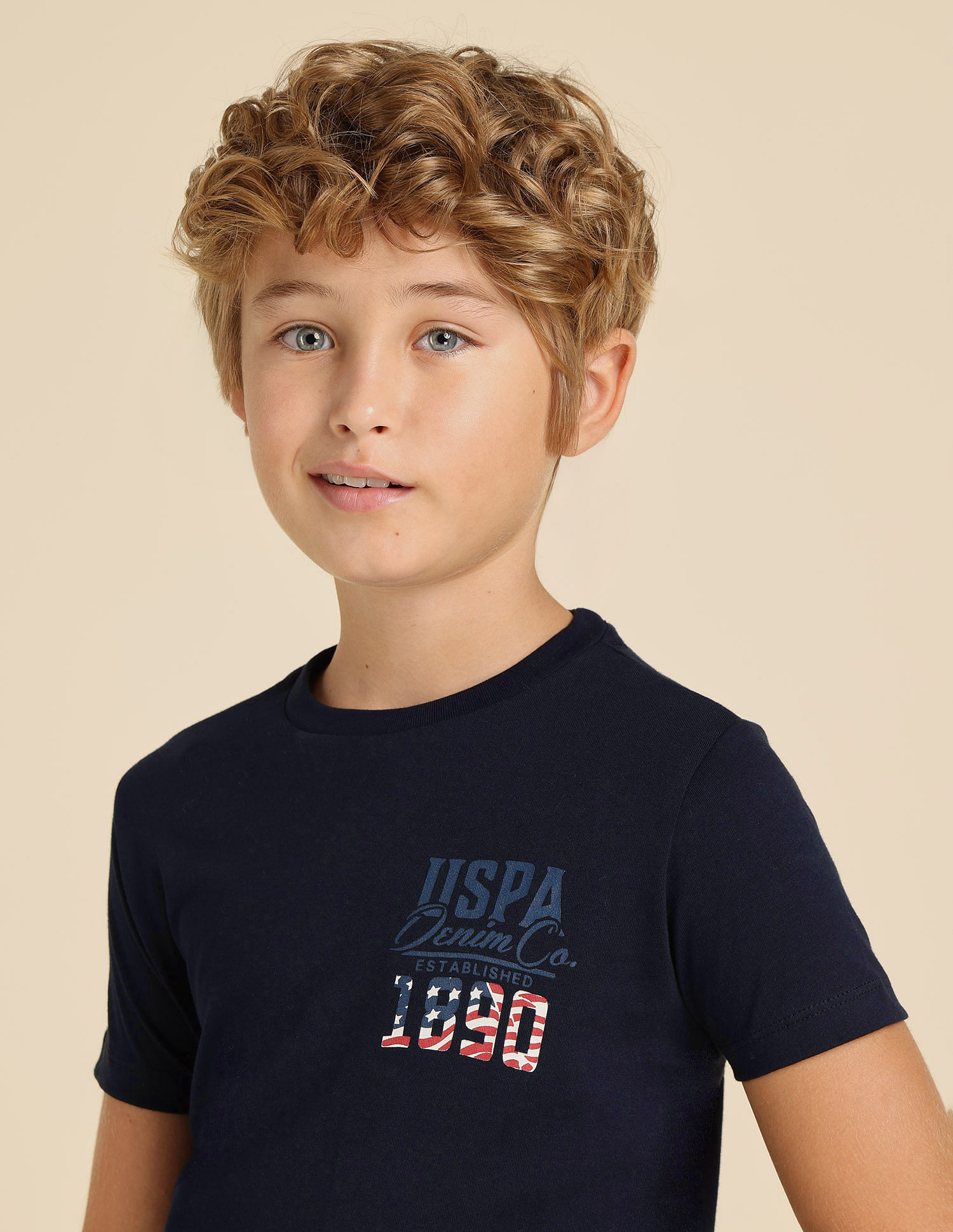 U.S. Polo Assn. Kids Boys Brand Printed Regular Fit T-Shirt