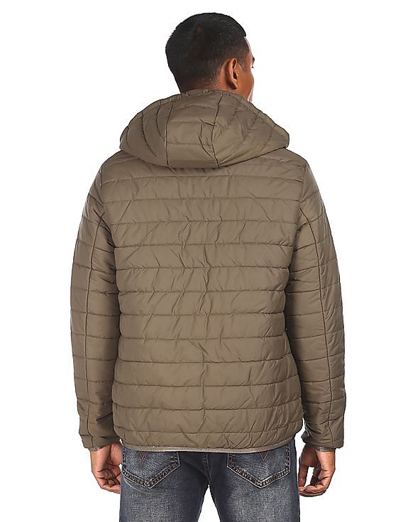 Flying Machine Detachable Hood Quilted Jacket