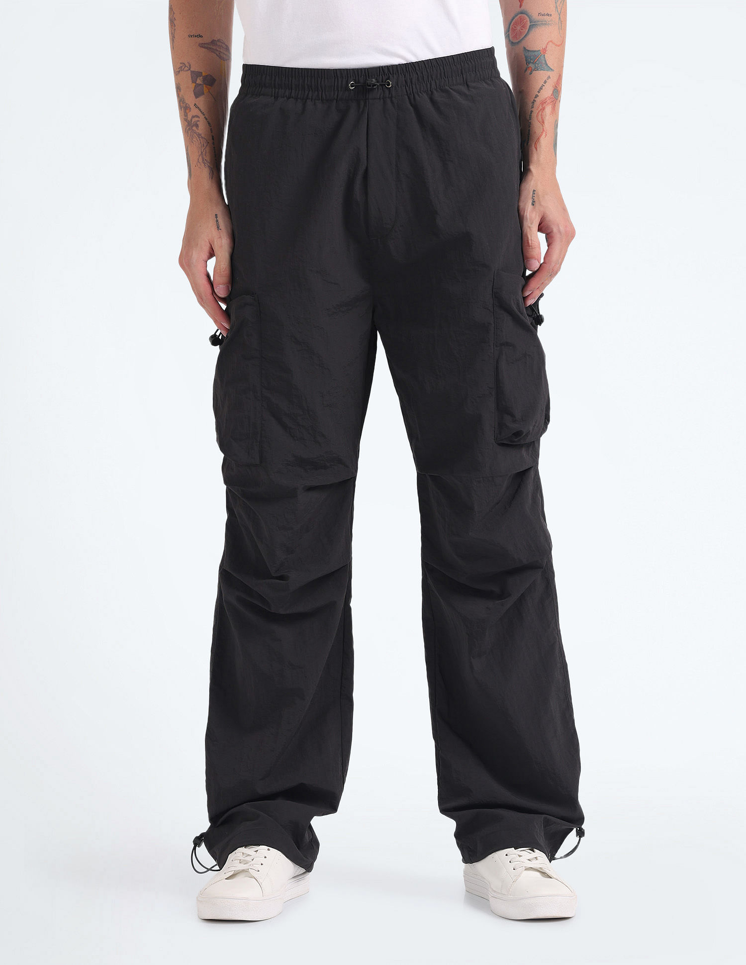 Flying Machine Mid Rise Loose Fit Cargo Pants