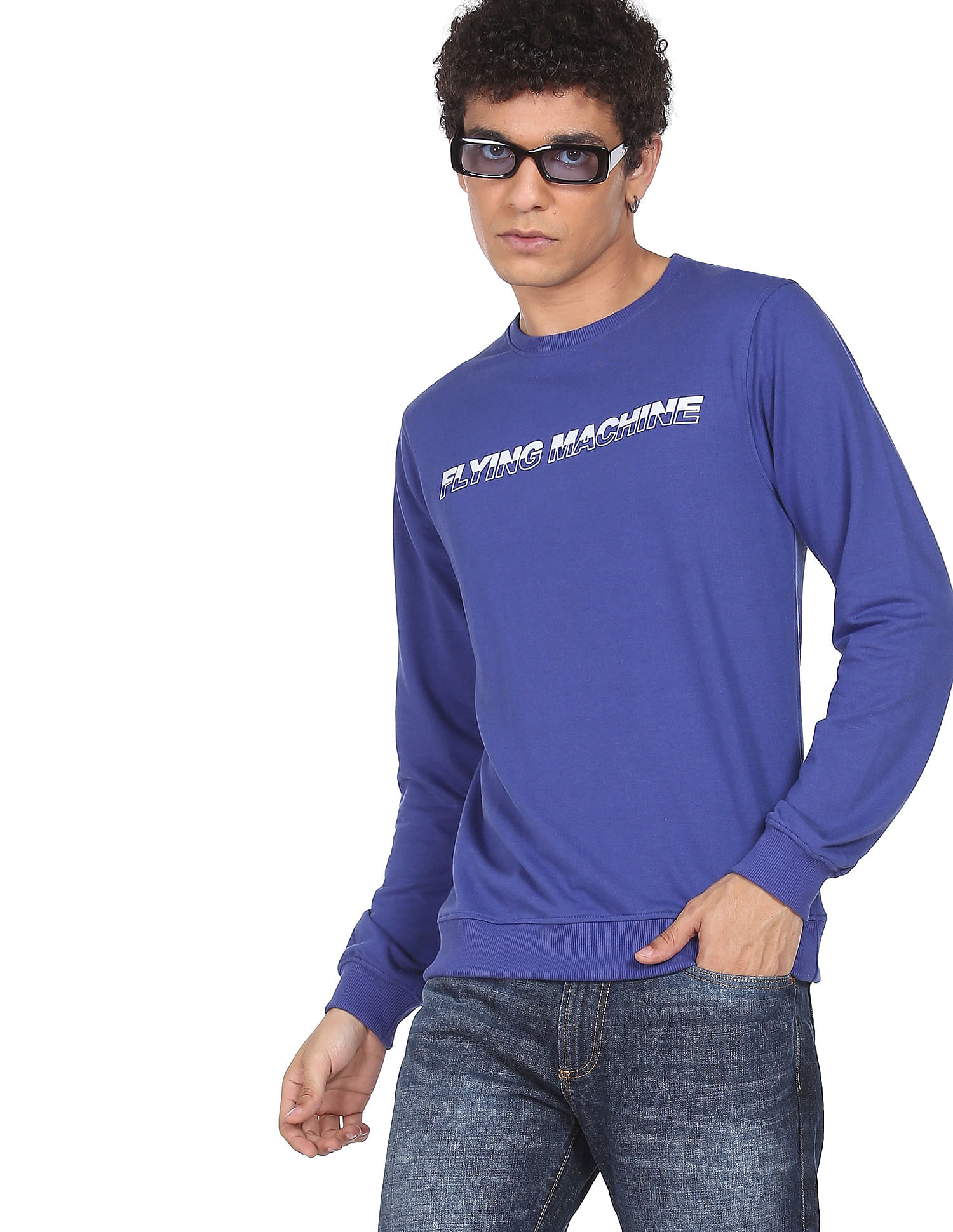 Flying Machine Crew Neck Brand Print Sweatshirt