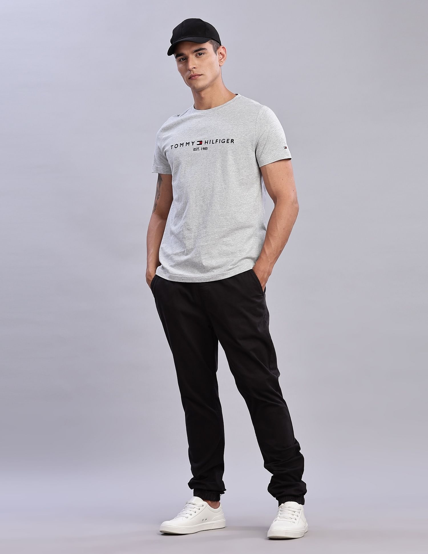 Tommy Hilfiger Mens Grey Logo T-Shirt