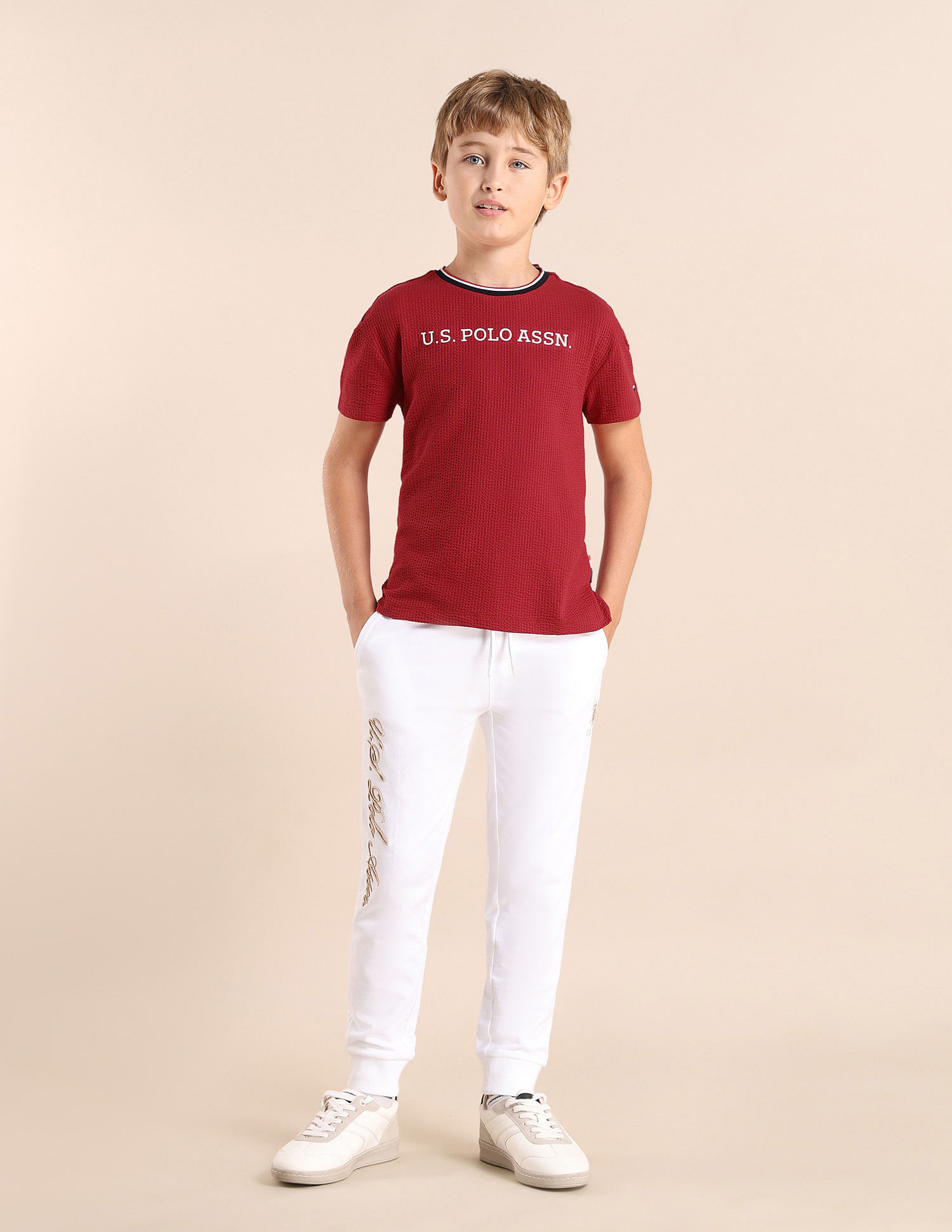 U.S. Polo Assn. Kids Boys Brand Printed Regular Fit T-Shirt