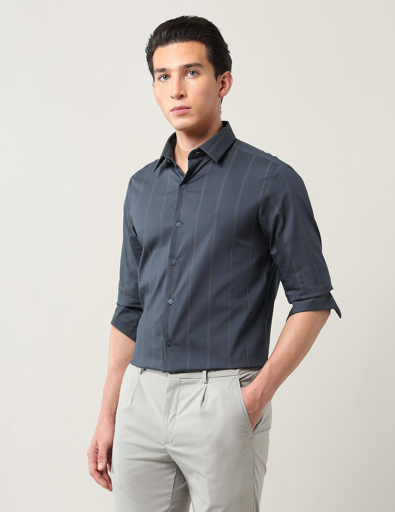 Arrow Newyork Brooklyn Ultra Slim Fit Vertical Striped Shirt