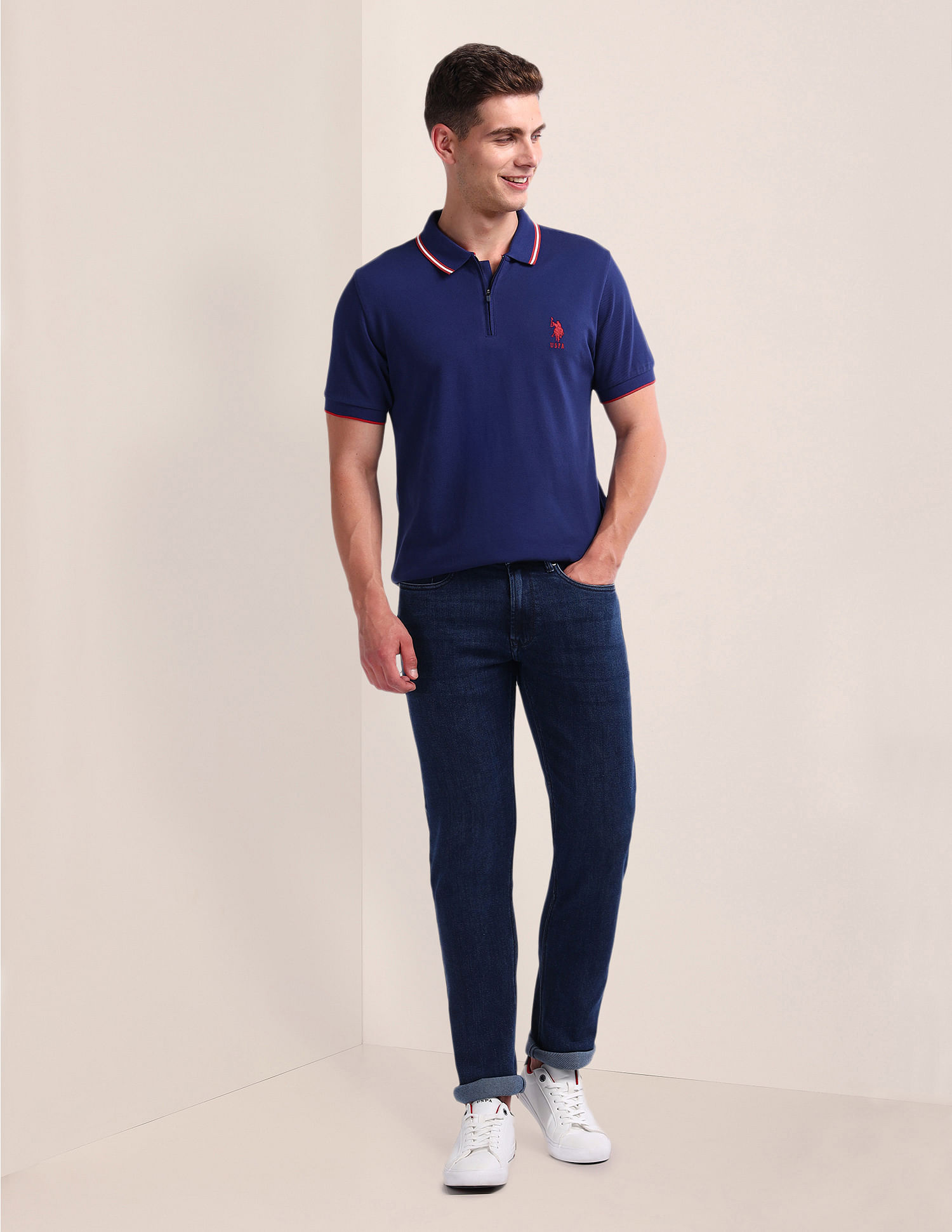U.S. Polo Assn. Pure Cotton Solid Polo Shirt