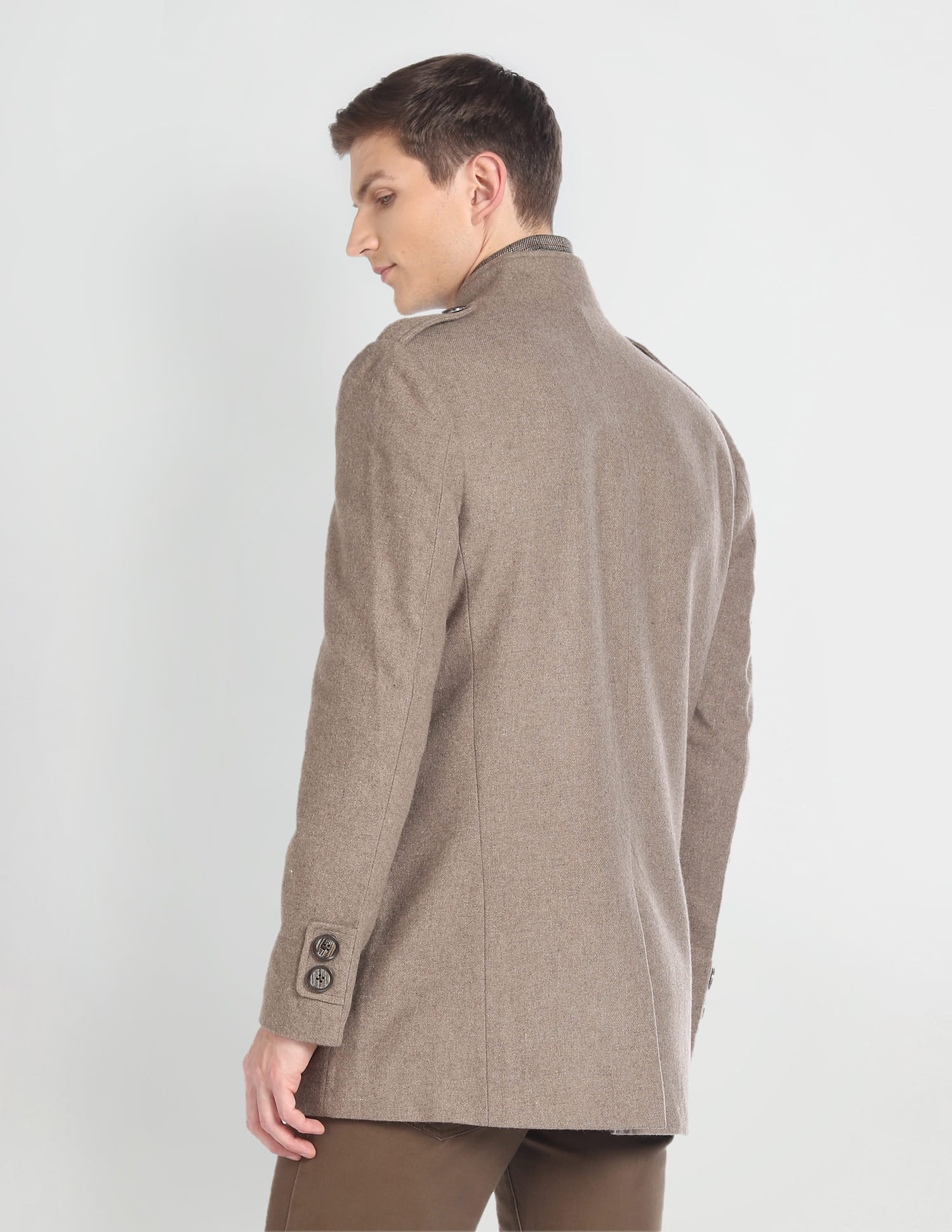 Buy Arrow Sports Detachable Muffler Wool Trench Coat - NNNOW.com
