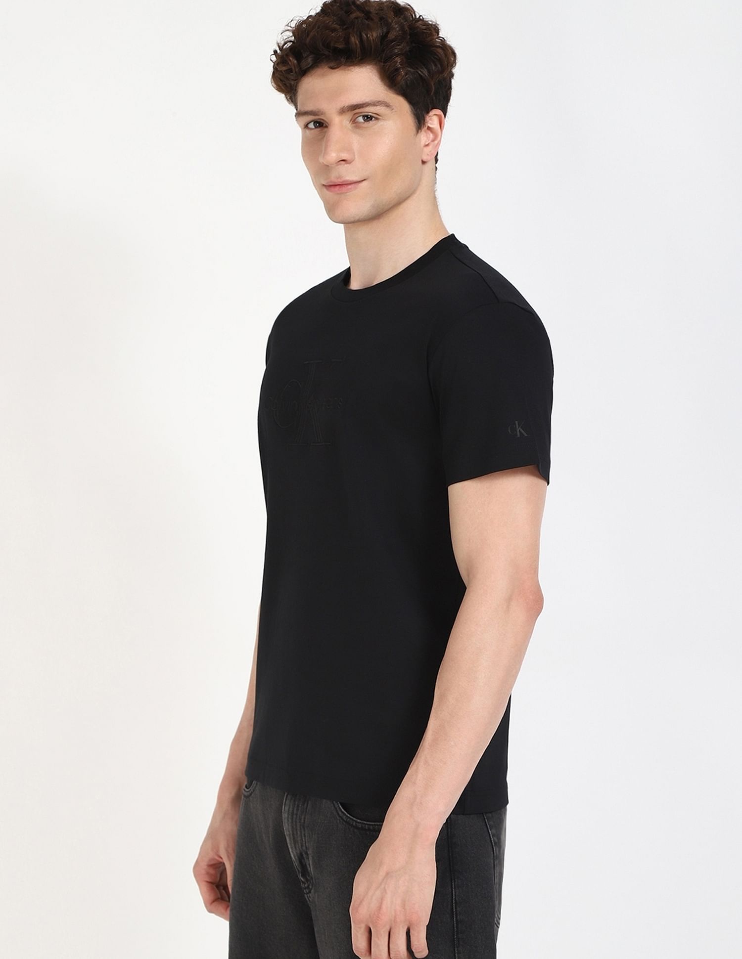 Calvin Klein Jeans Embroidered Logo Regular-Fit Cotton T Shirt