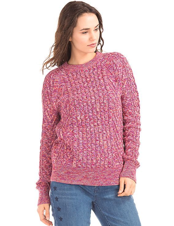 Buy GAP Women Women Pink Wavy Cable Knit Sweater NNNOW