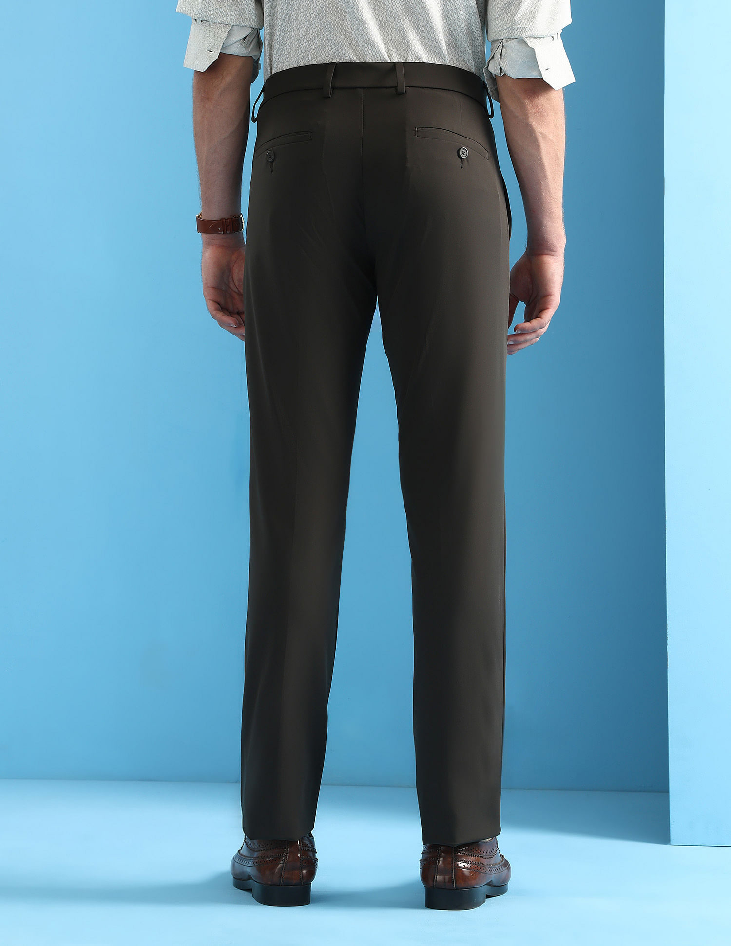 Arrow Newyork Solid Regular Fit Knitted Trousers