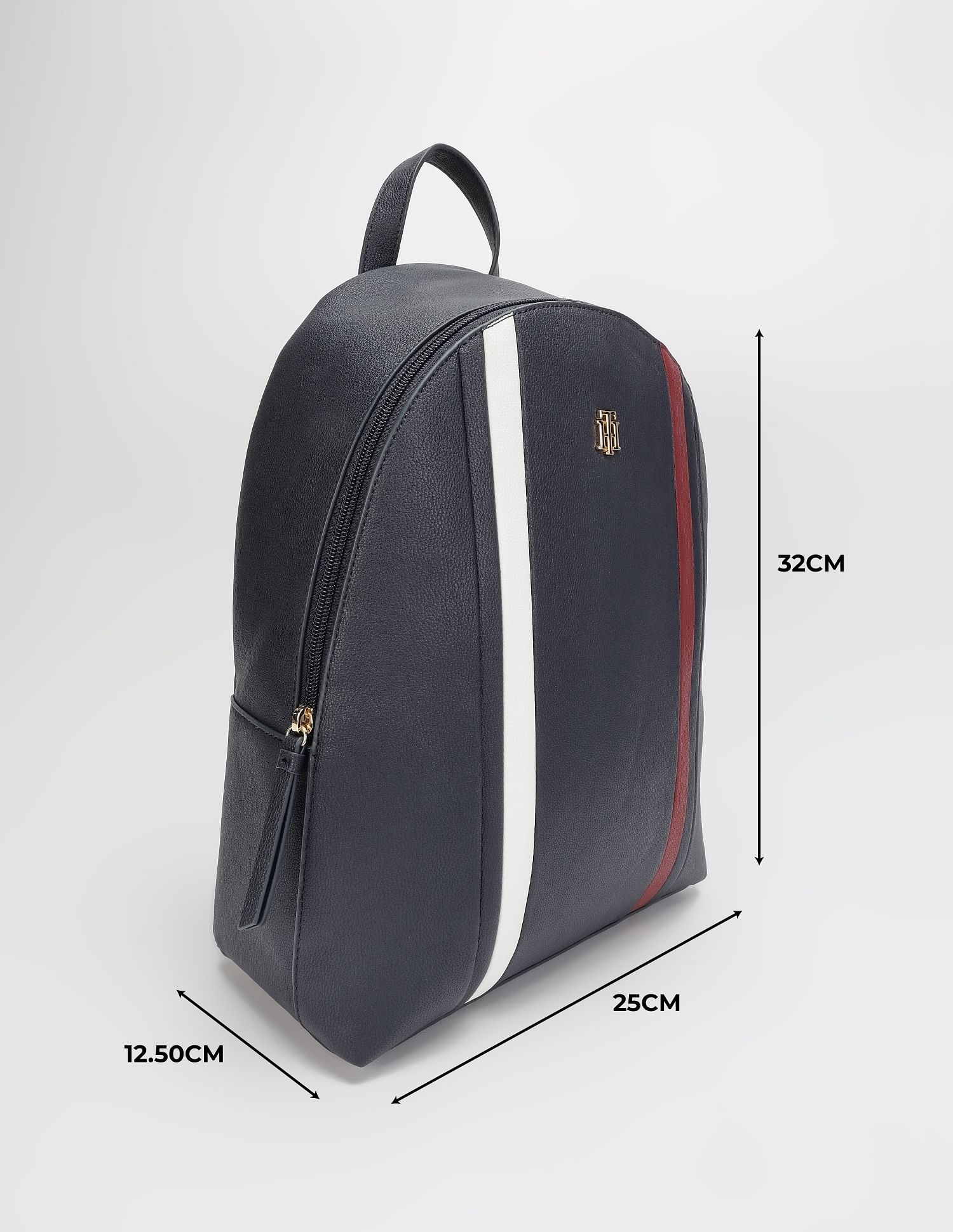 Tommy Hilfiger Striped Blue Pu Backpack