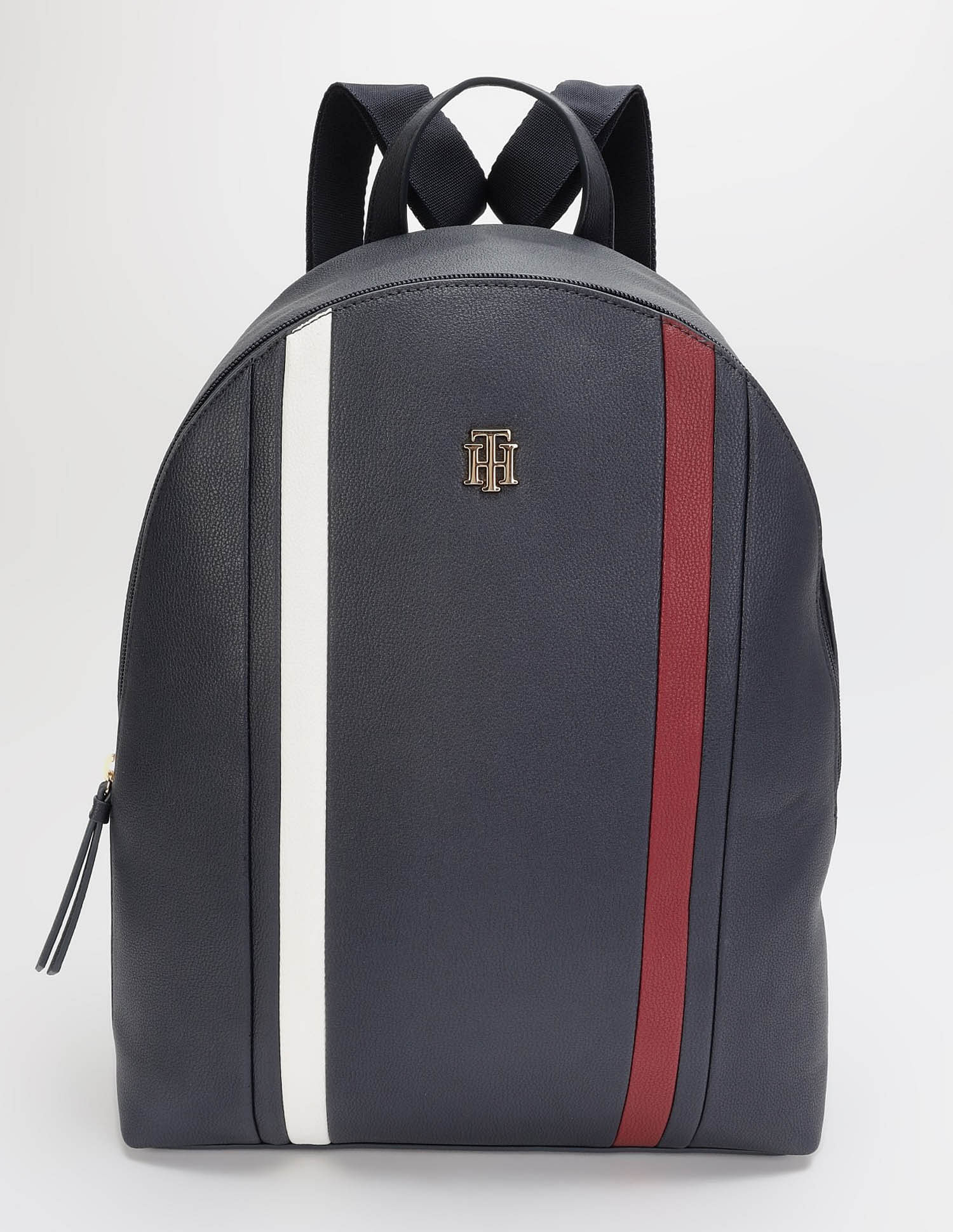 Tommy Hilfiger Striped Blue Pu Backpack