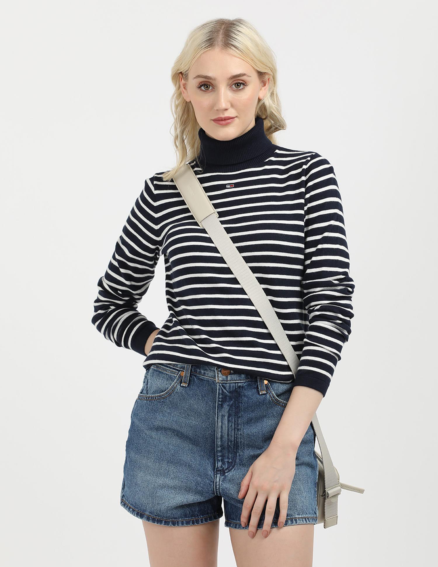Buy Tommy Hilfiger Essential Turtle Neck Horizontal Striped