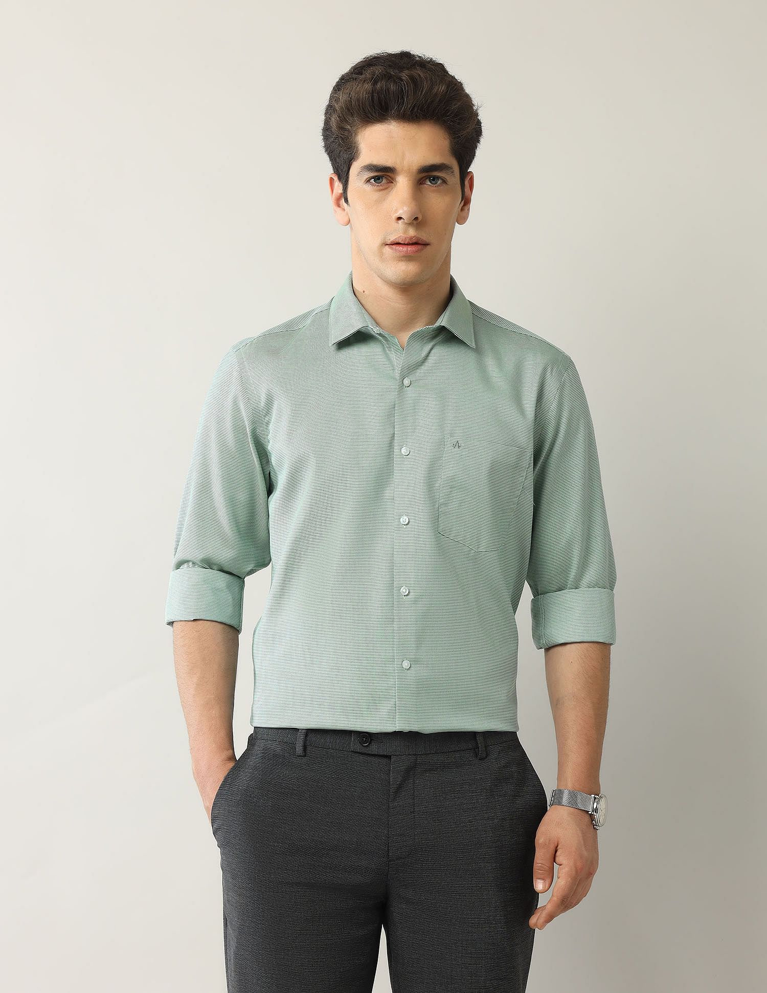 Arrow Textured Liberty Classic Fit Autopress Shirt